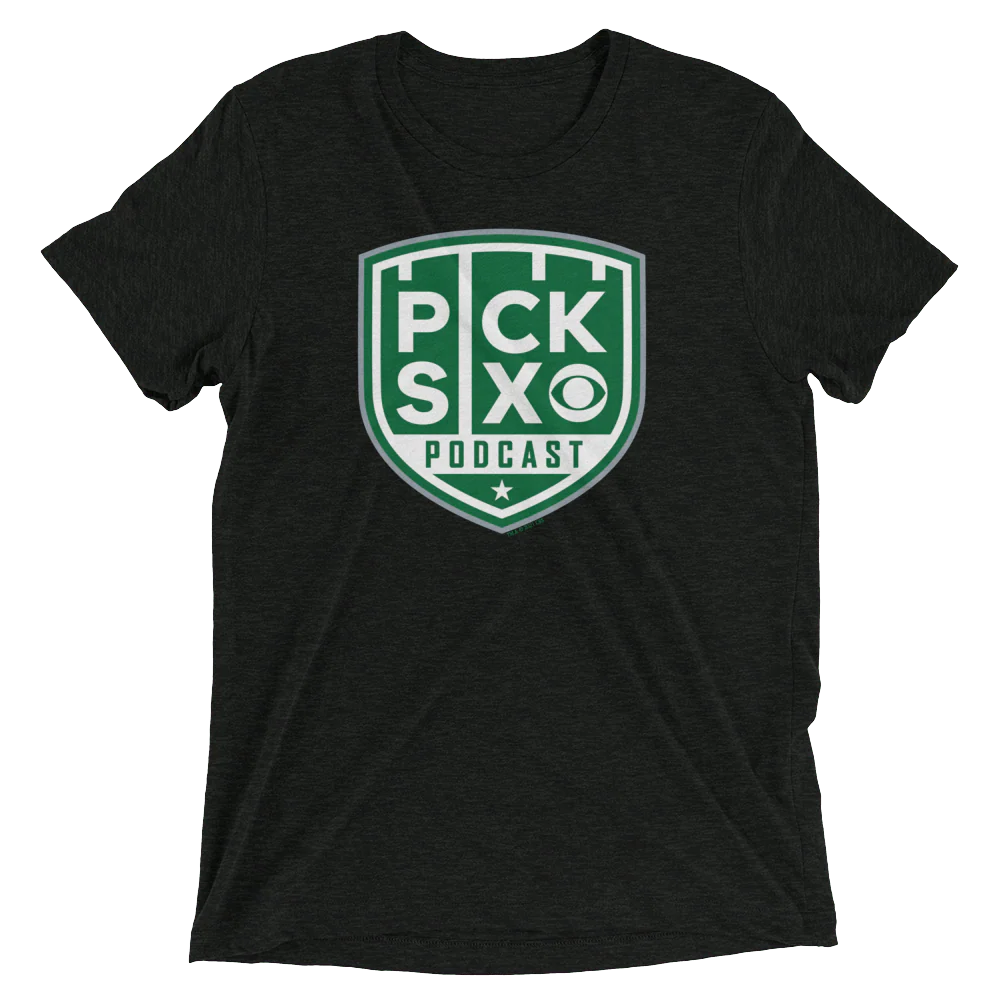Pick Six Podcast Logo Unisex Tri-Blend T-Shirt - Image 3