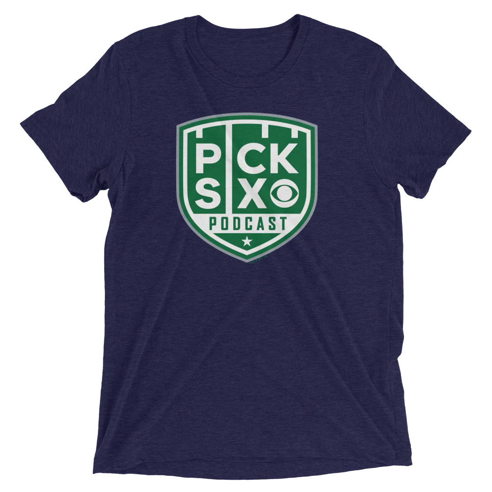 Pick Six Podcast Logo Unisex Tri-Blend T-Shirt - Image 4