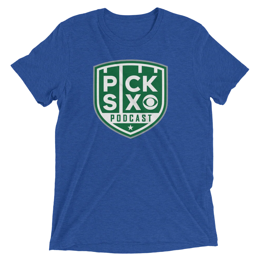 Pick Six Podcast Logo Unisex Tri-Blend T-Shirt - Image 5