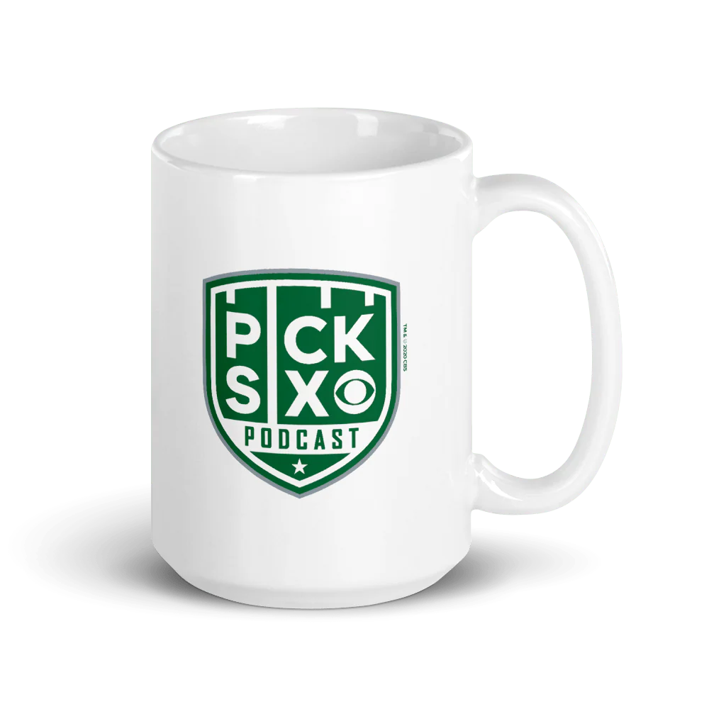Pick Six Podcast White Mug - Image 6