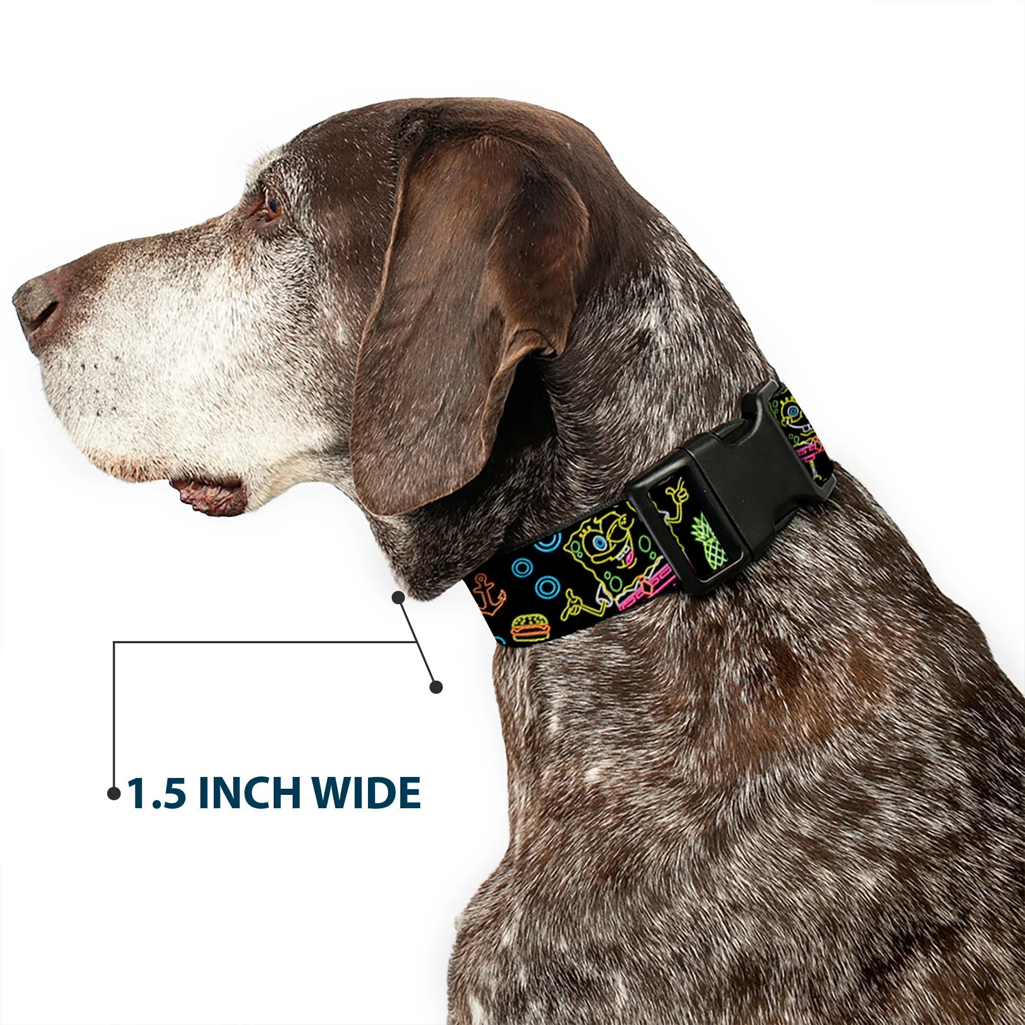 SpongeBob SquarePants Dog Collar Electric SpongeBob Poses/Elements Plastic Clip Black/Multi Color - Image 7