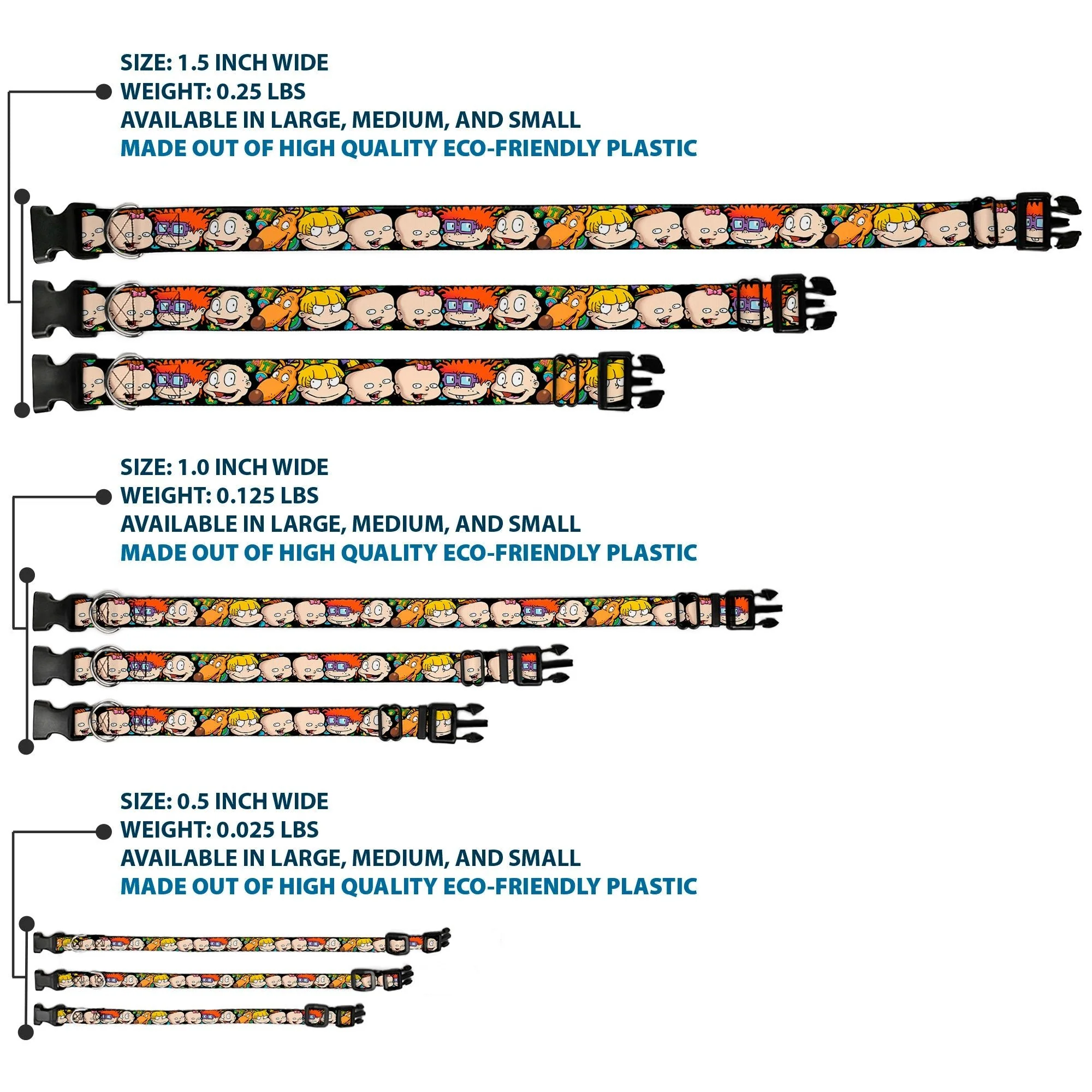 Rugrats Character Faces Close-Up Plastic Clip Collar - Image 3