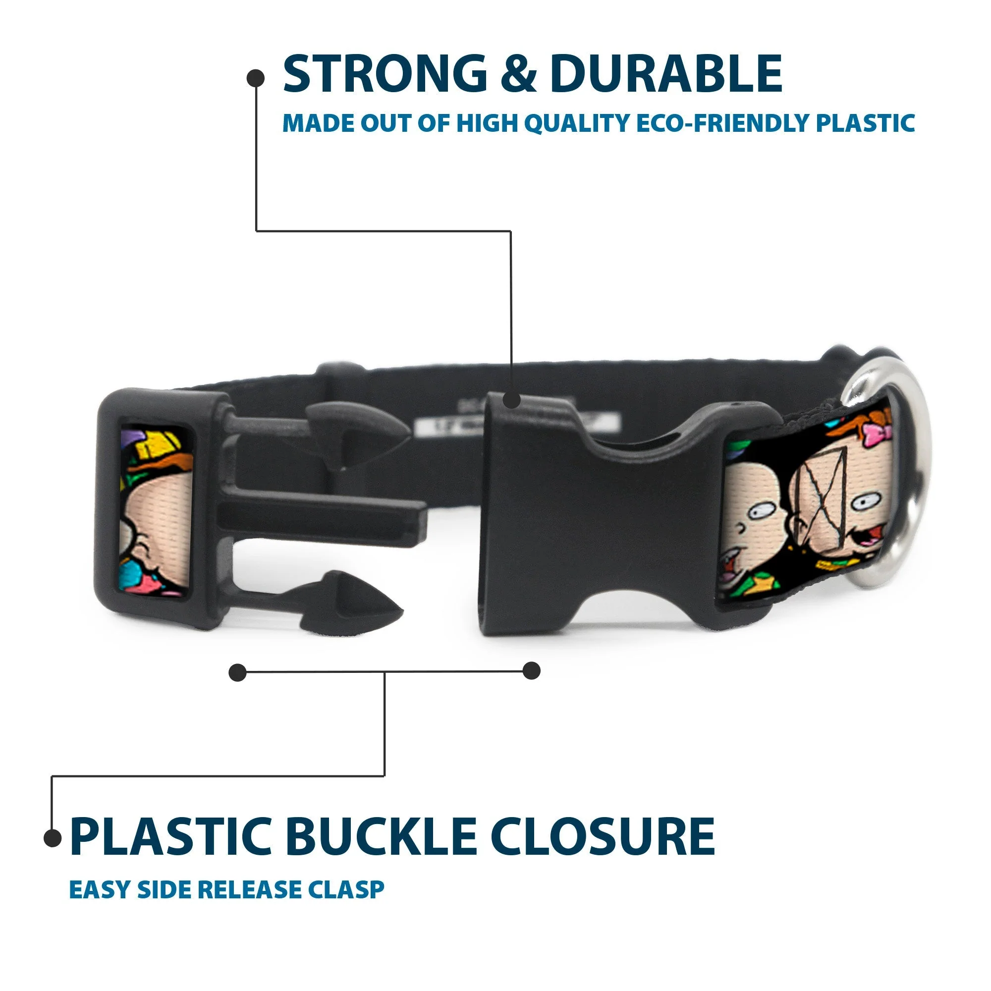 Rugrats Character Faces Close-Up Plastic Clip Collar - Image 4