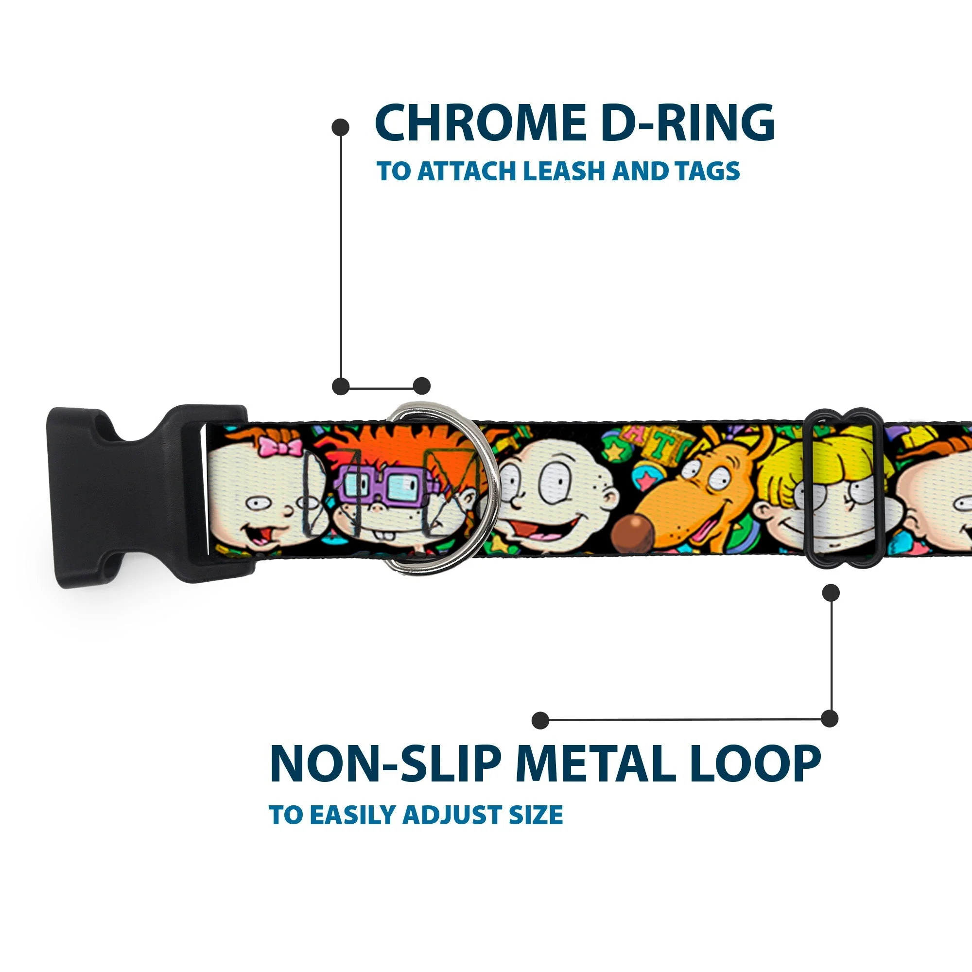 Rugrats Character Faces Close-Up Plastic Clip Collar - Image 5