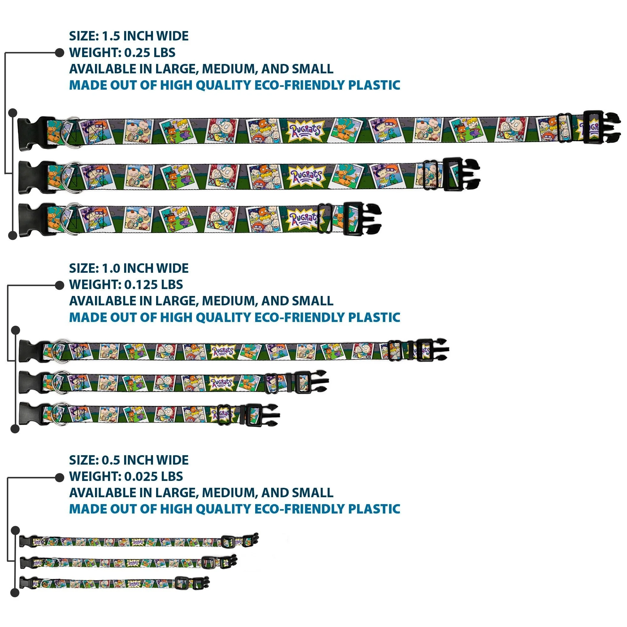 Rugrats Character Snapshots Durable Plastic Clip Dog Collar - Image 3