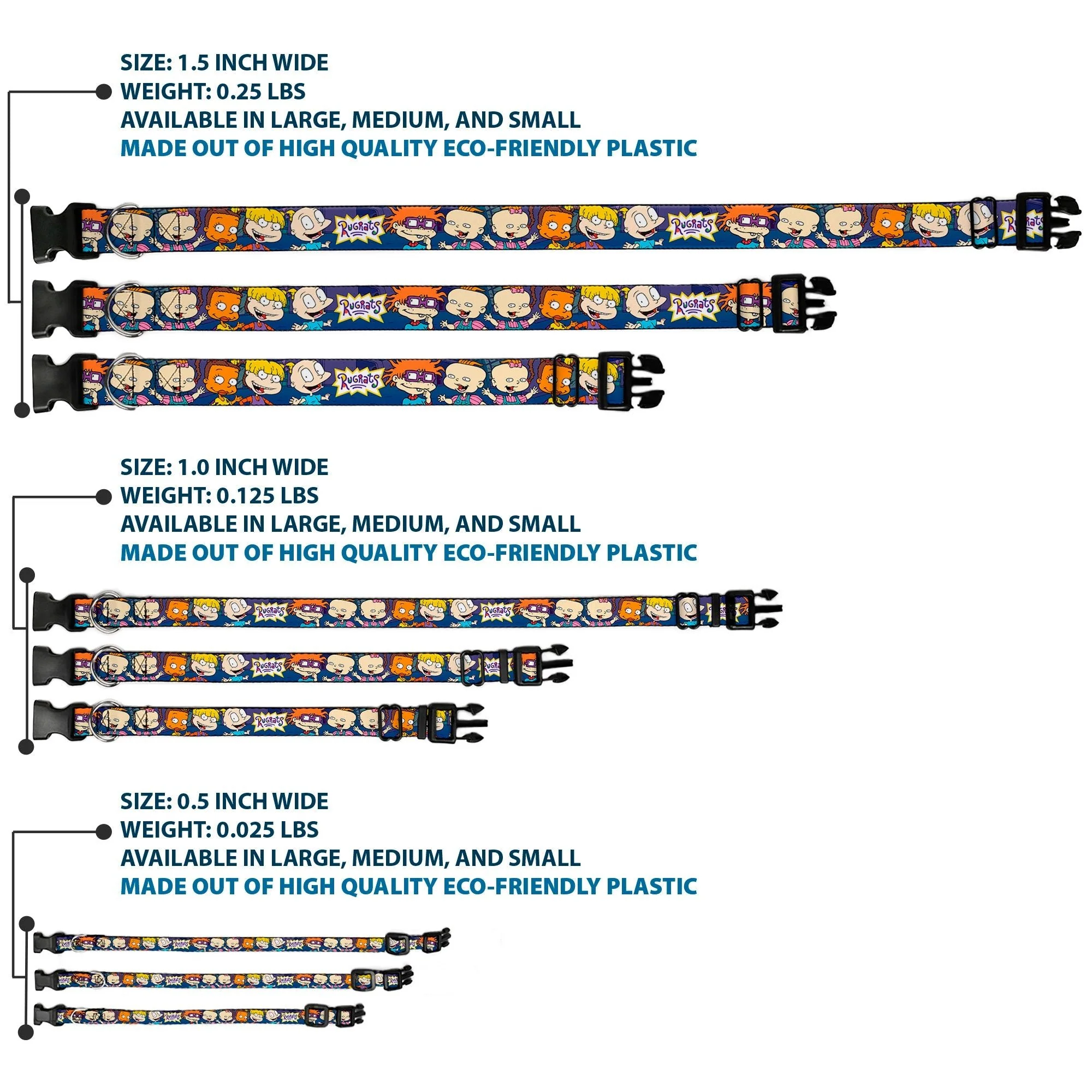 Rugrats Group Pose Plastic Clip Adjustable Pet Collar - Image 3