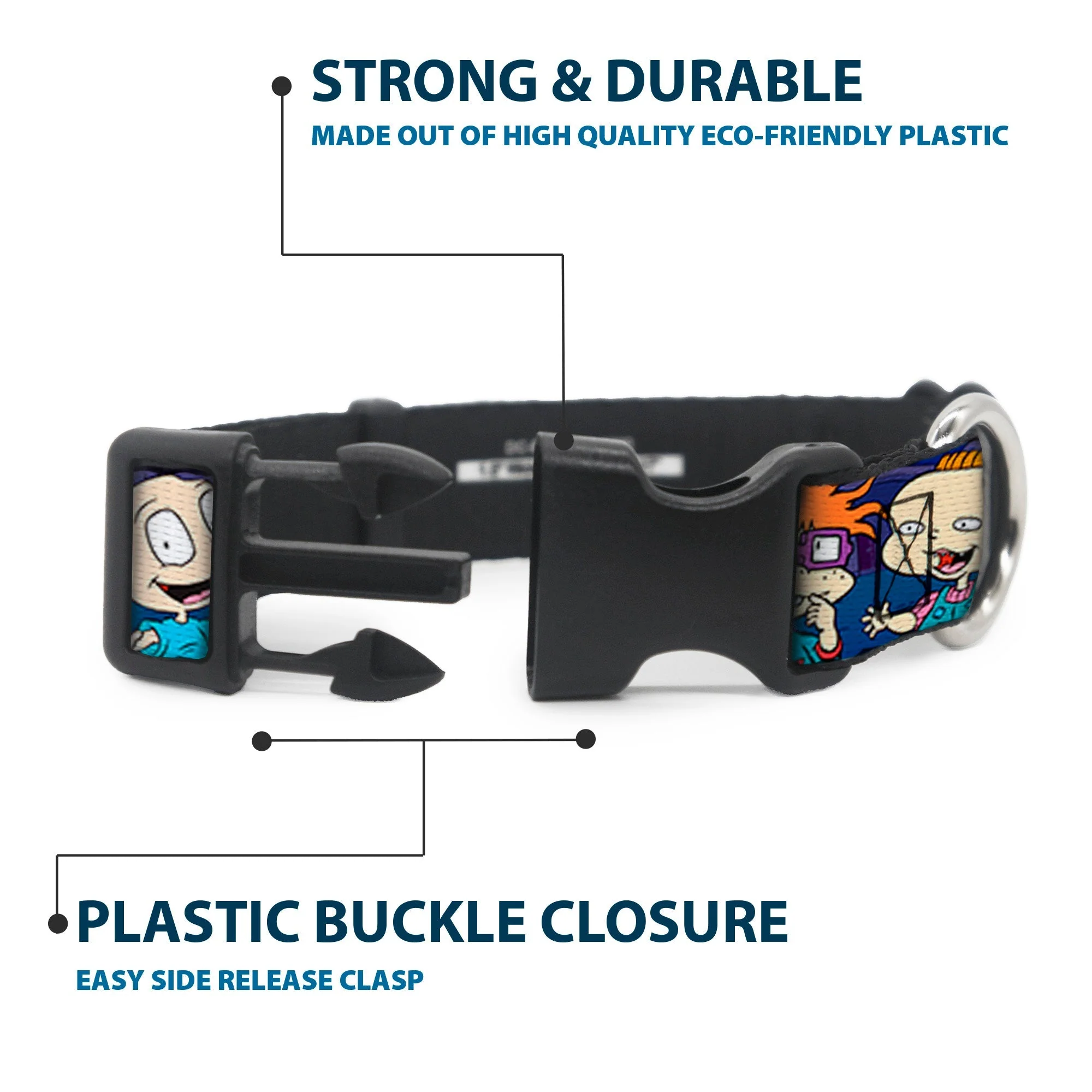 Rugrats Group Pose Plastic Clip Adjustable Pet Collar - Image 4