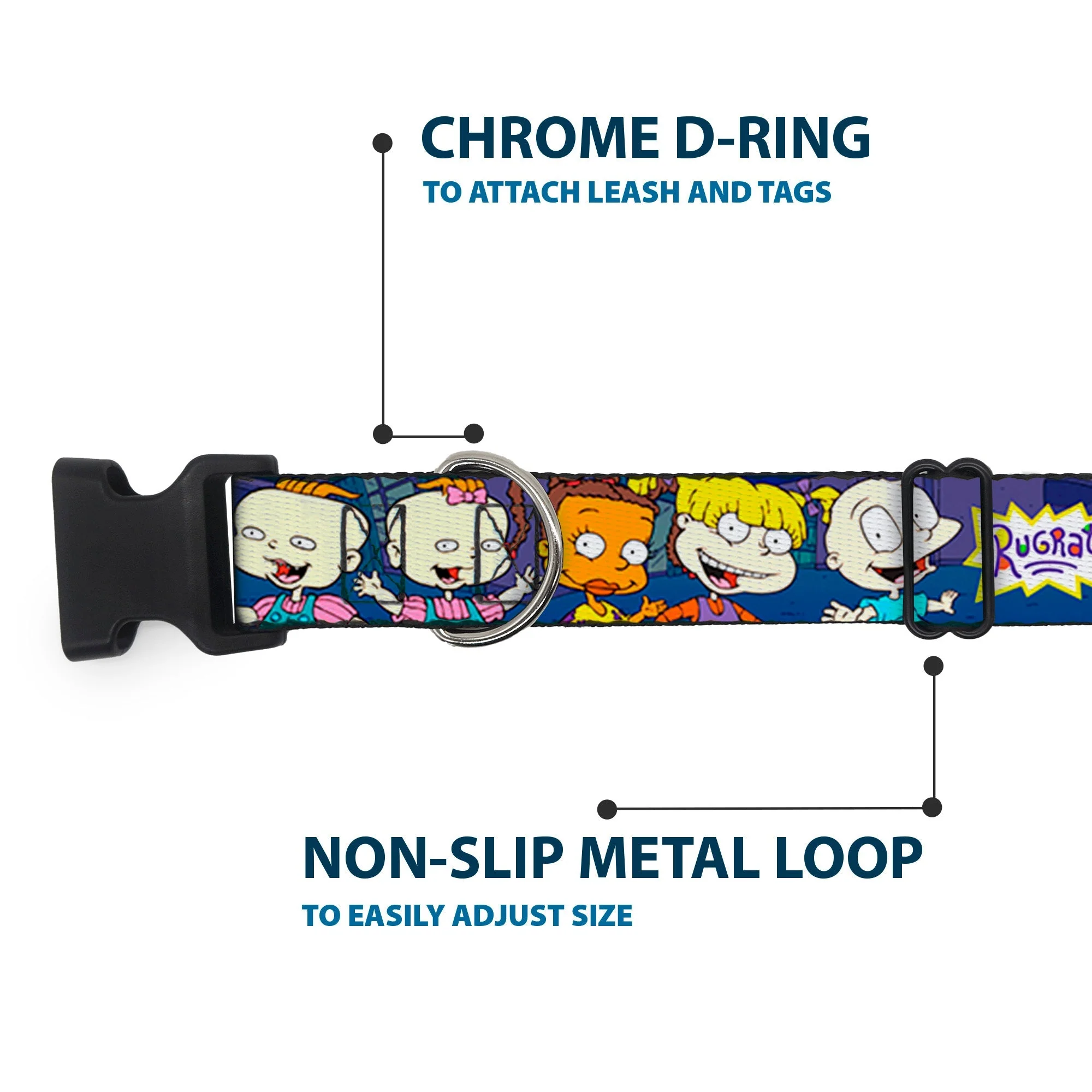 Rugrats Group Pose Plastic Clip Adjustable Pet Collar - Image 5