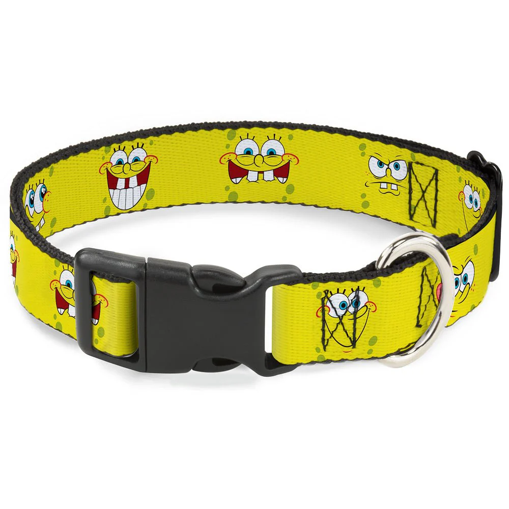 SpongeBob SquarePants Dog Collar Expressions Plastic Clip Yellow