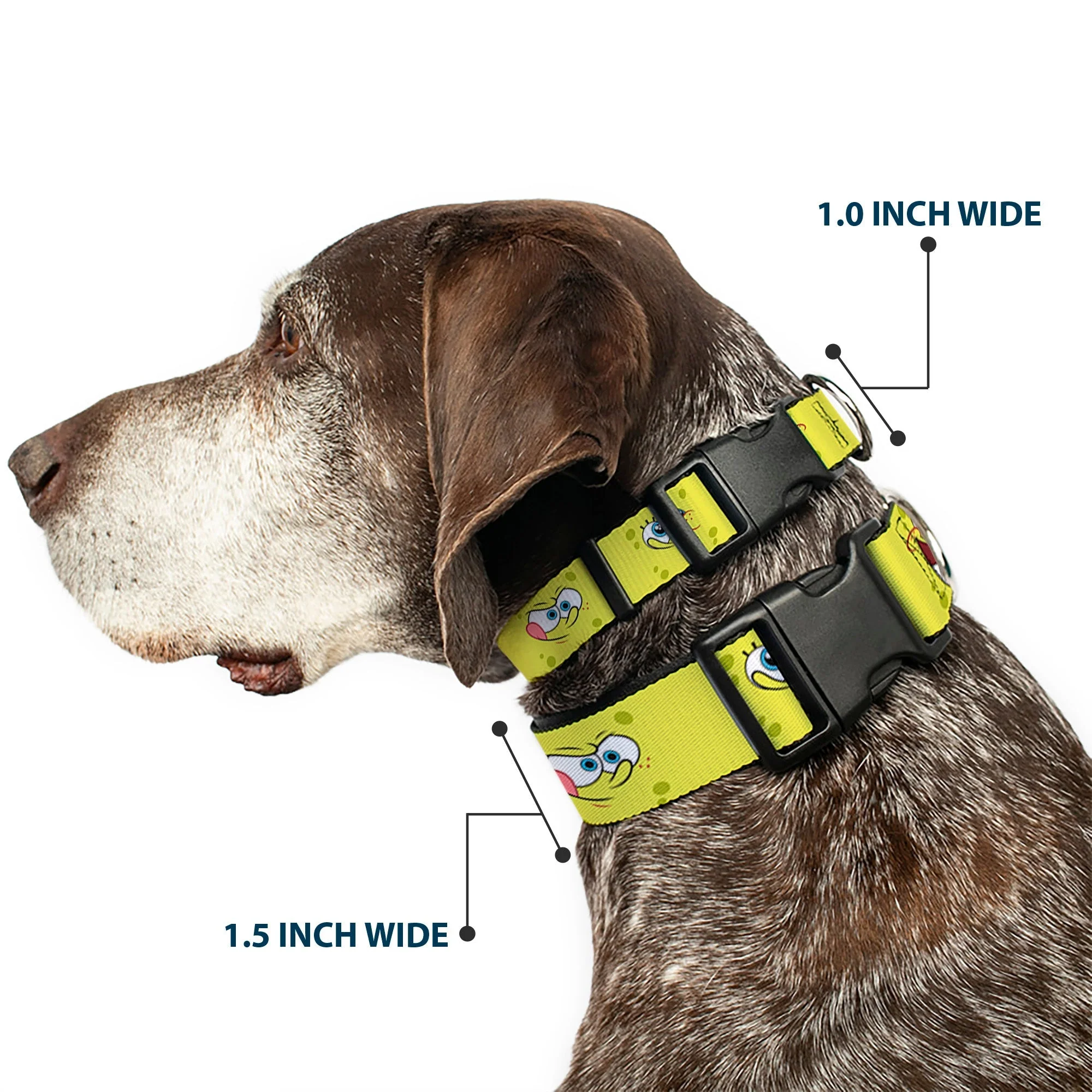 SpongeBob SquarePants Dog Collar Expressions Plastic Clip Yellow - Image 2