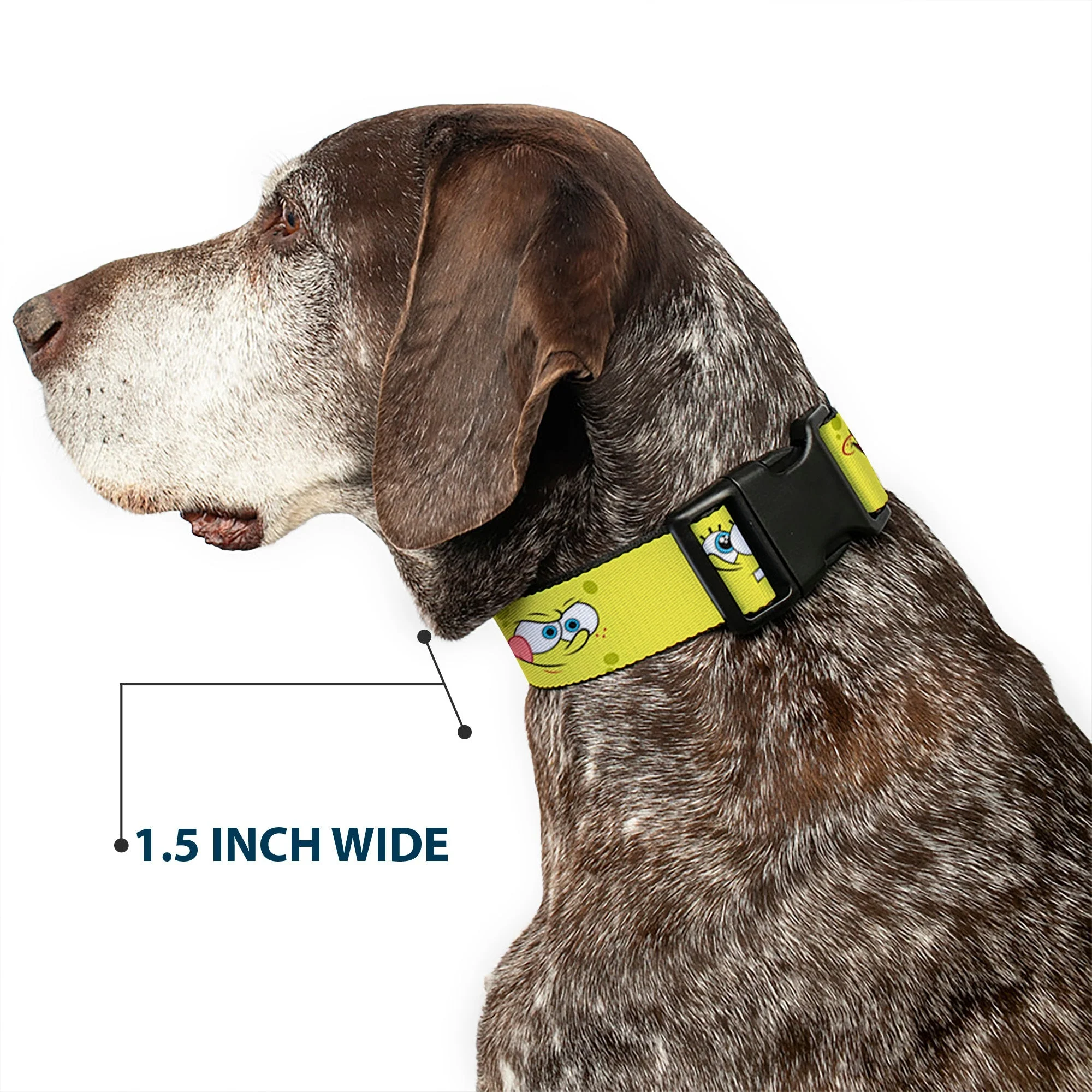SpongeBob SquarePants Dog Collar Expressions Plastic Clip Yellow - Image 7