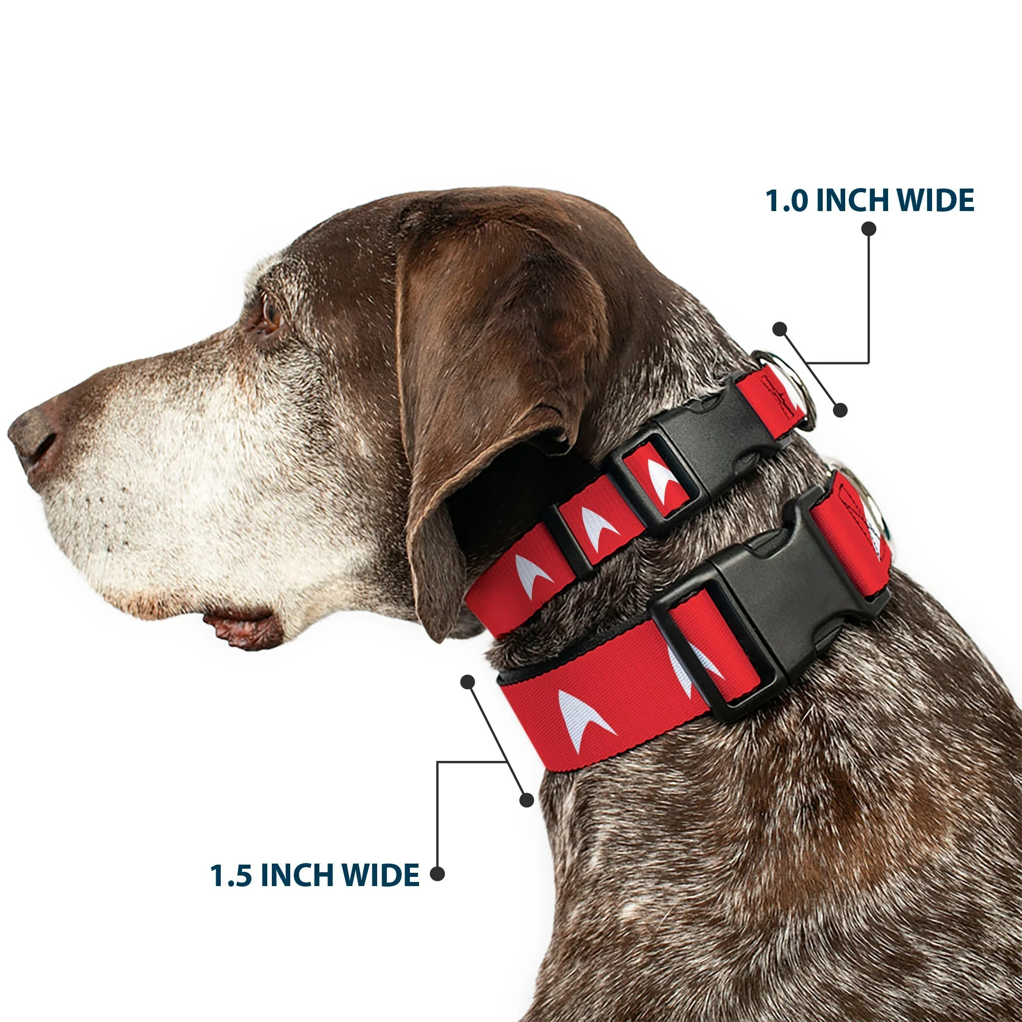 Star Trek Starfleet Insignia Red/White Plastic Clip Dog Collar - Image 2