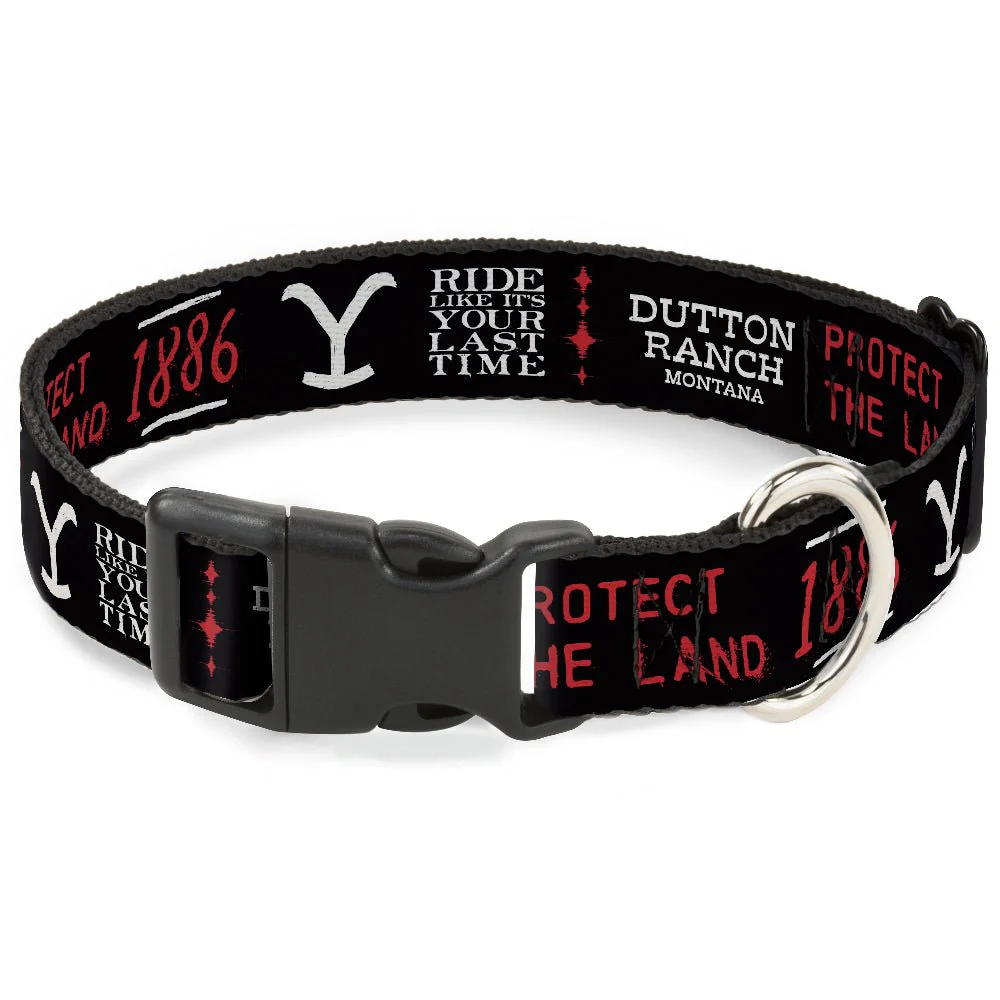 Yellowstone Dutton Ranch 1886 Icons Plastic Clip Dog Collar