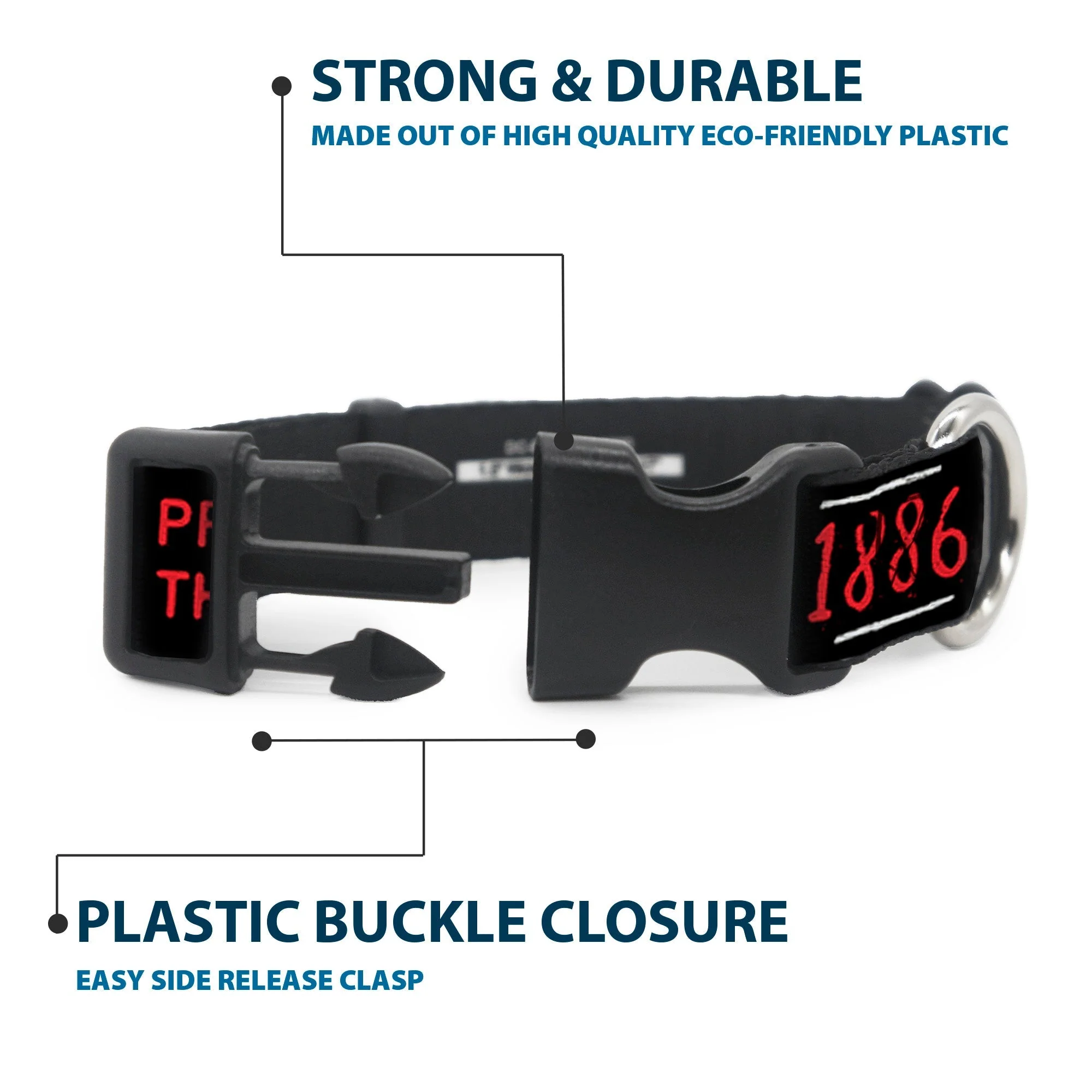 Yellowstone Dutton Ranch 1886 Icons Plastic Clip Dog Collar - Image 4