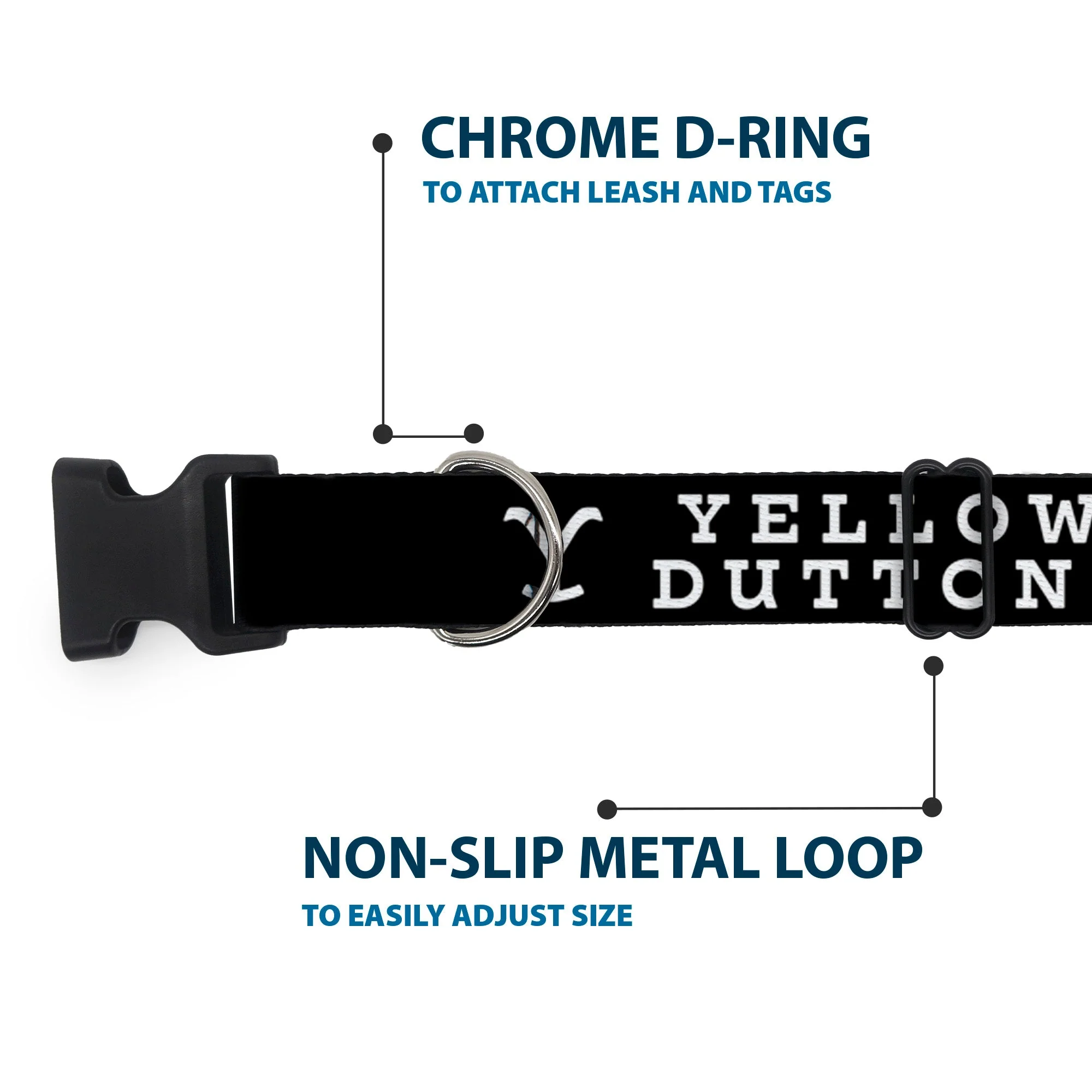 Yellowstone Dutton Ranch Logo Dog Collar with Plastic Clip - Image 5