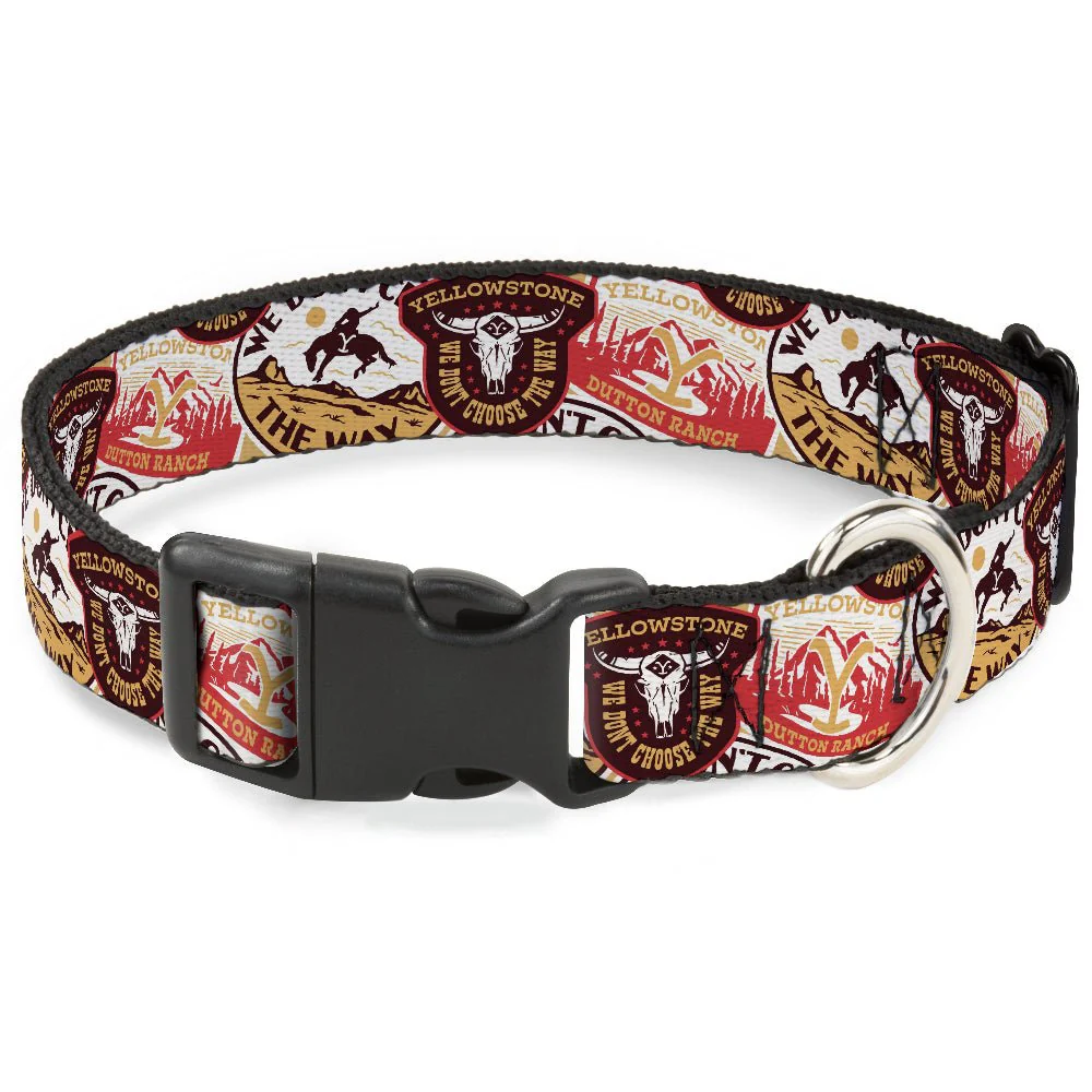 Yellowstone Patches Stacked Plastic Clip Dog Collar