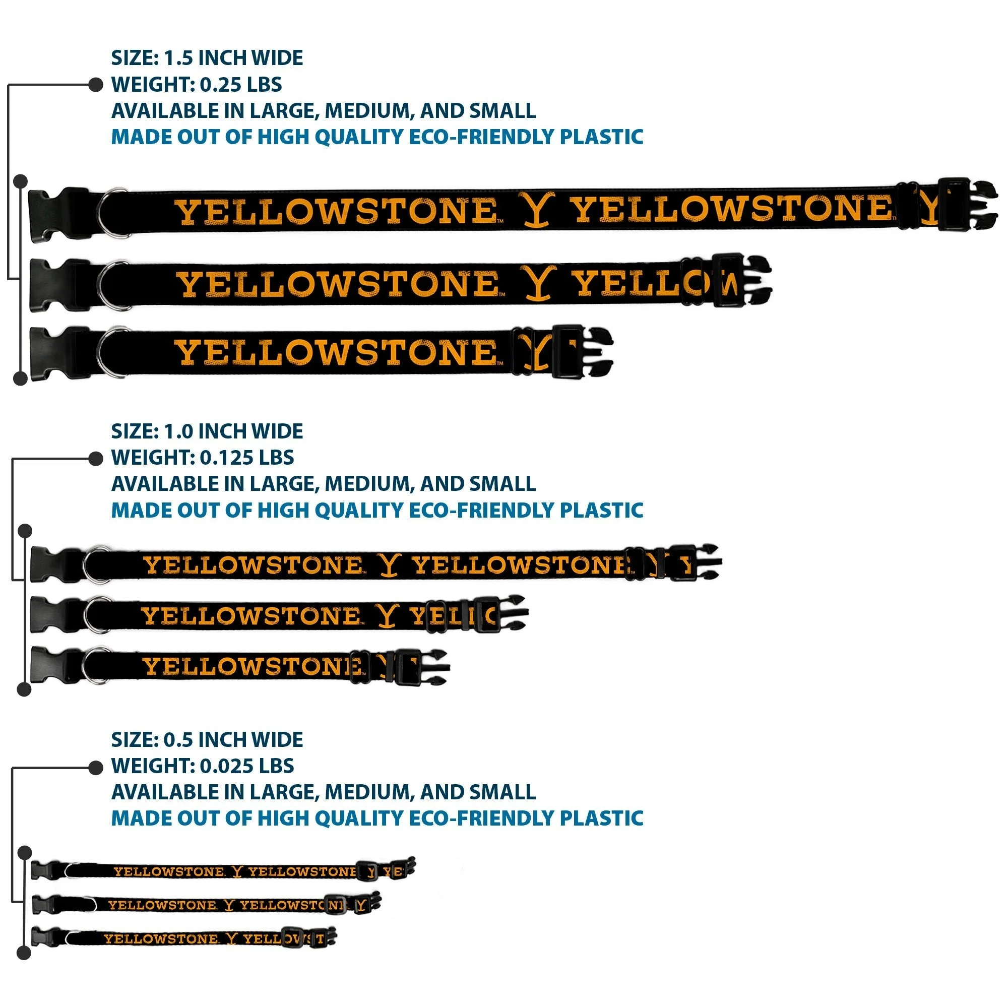Yellowstone Weathered Y Logo Plastic Clip Dog Collar - Image 3