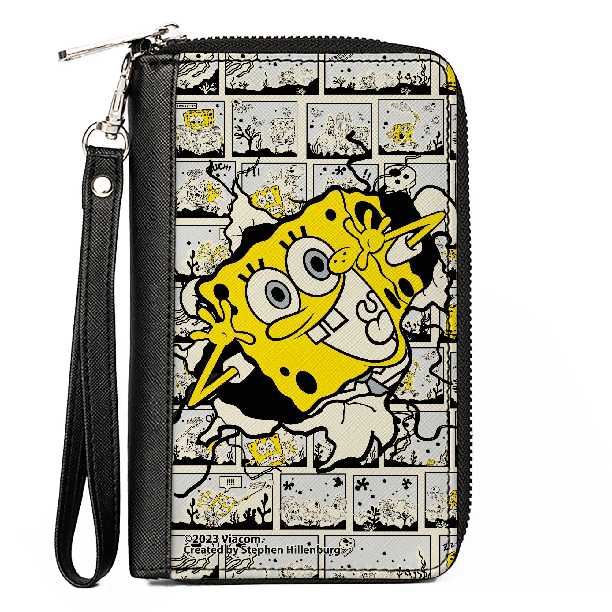 SpongeBob SquarePants Zip Around Wallet Breakthrough Scene Blocks Vegan Leather