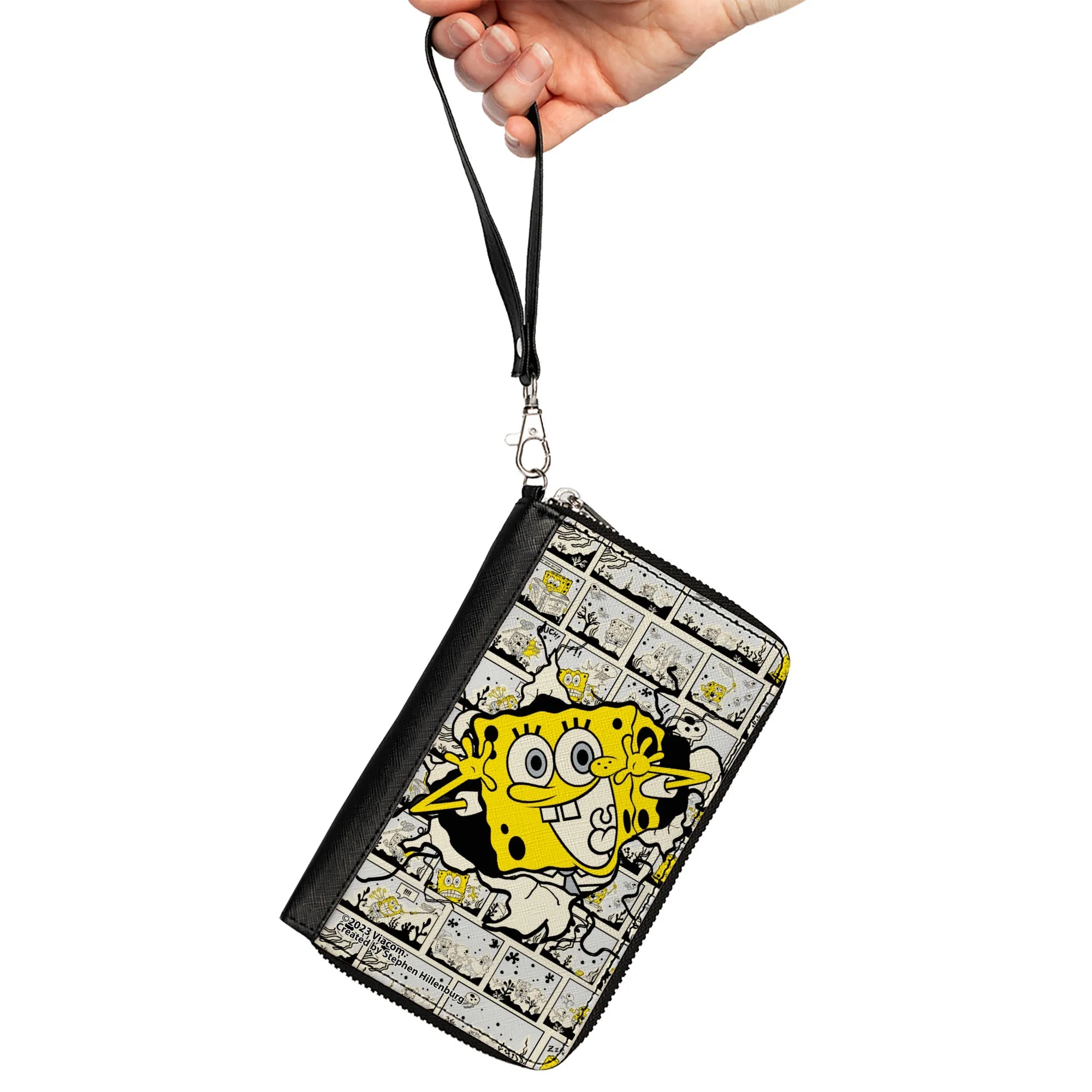 SpongeBob SquarePants Zip Around Wallet Breakthrough Scene Blocks Vegan Leather - Image 2