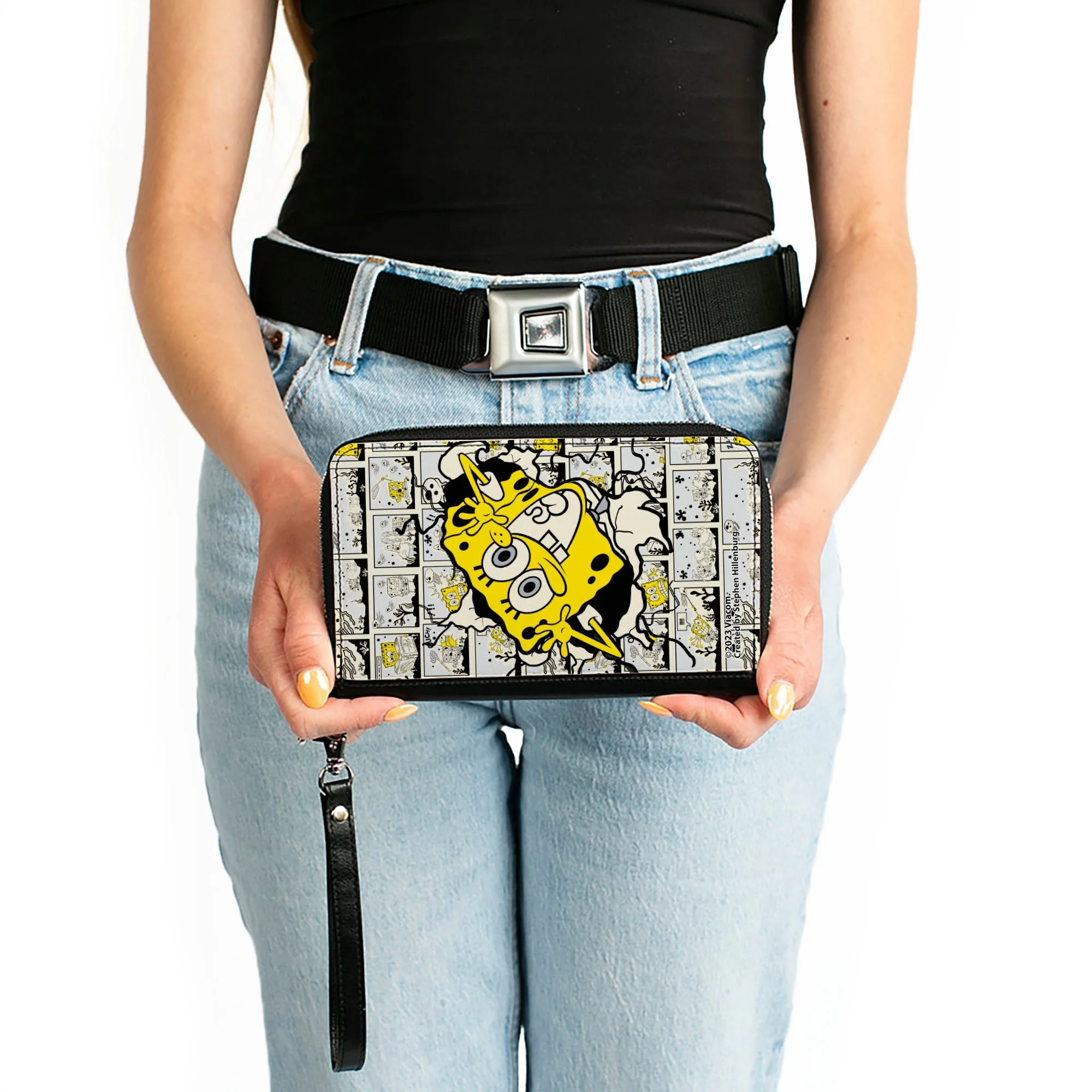 SpongeBob SquarePants Zip Around Wallet Breakthrough Scene Blocks Vegan Leather - Image 3