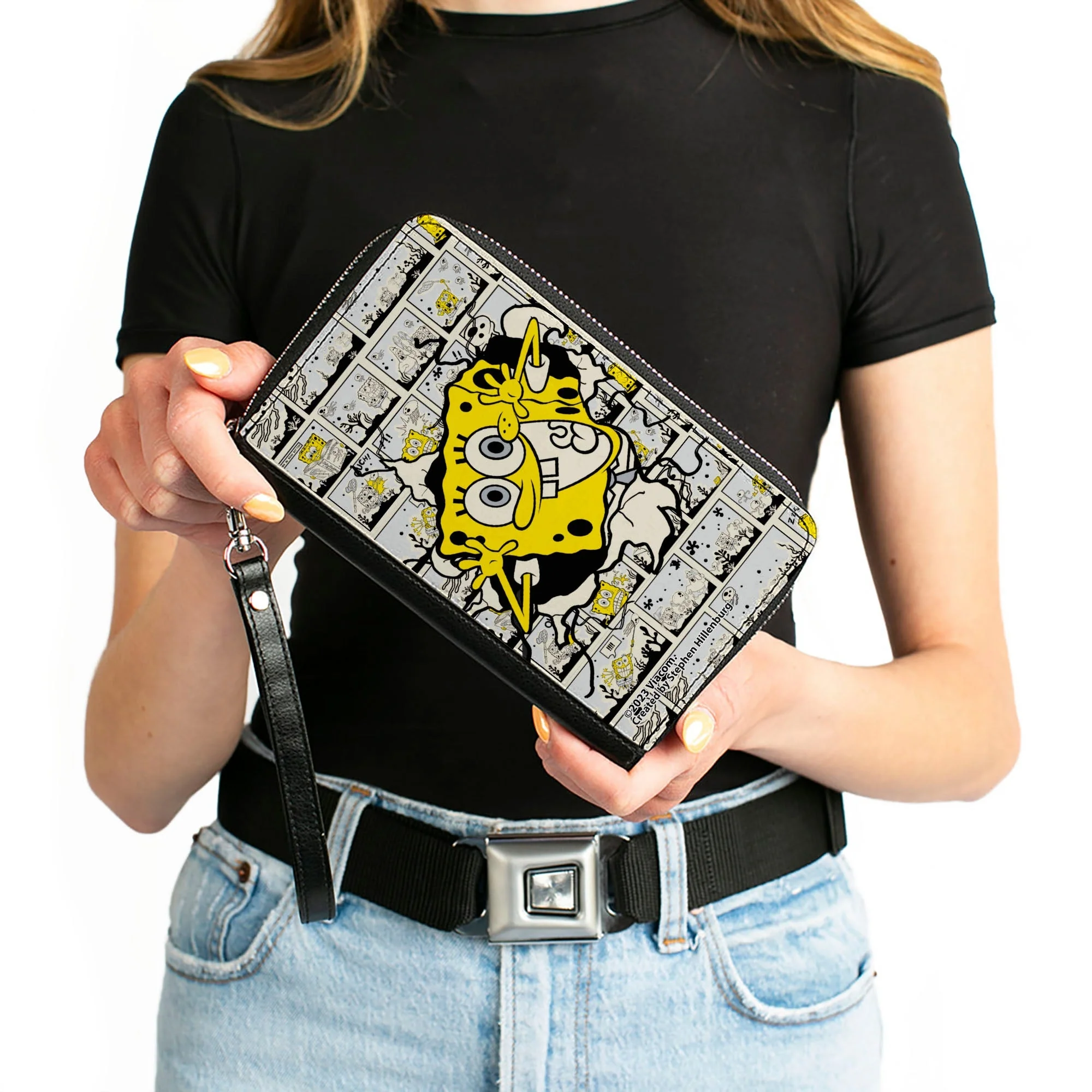 SpongeBob SquarePants Zip Around Wallet Breakthrough Scene Blocks Vegan Leather - Image 4