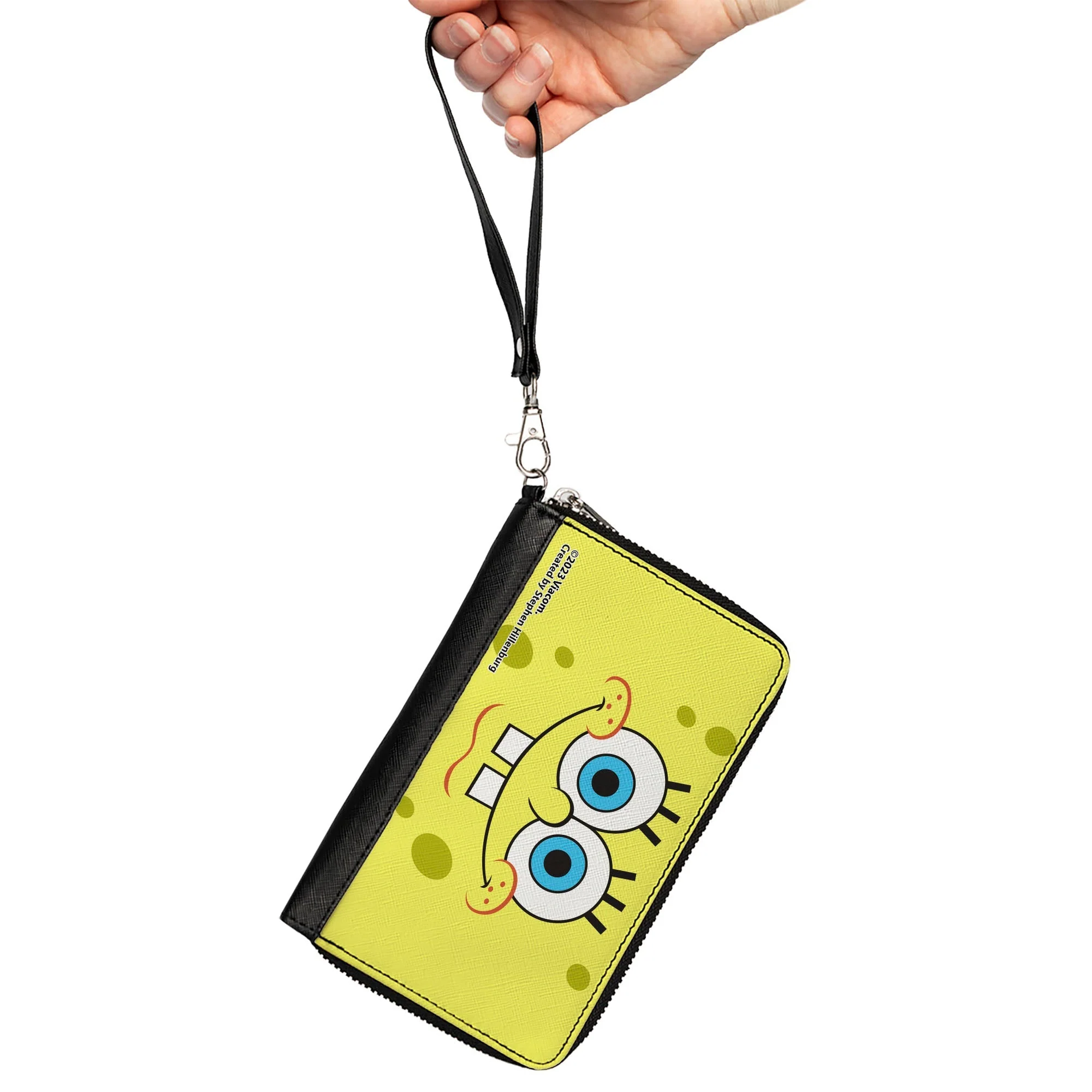 SpongeBob SquarePants Wallet Face Close-Up Zip Around Yellow - Image 2