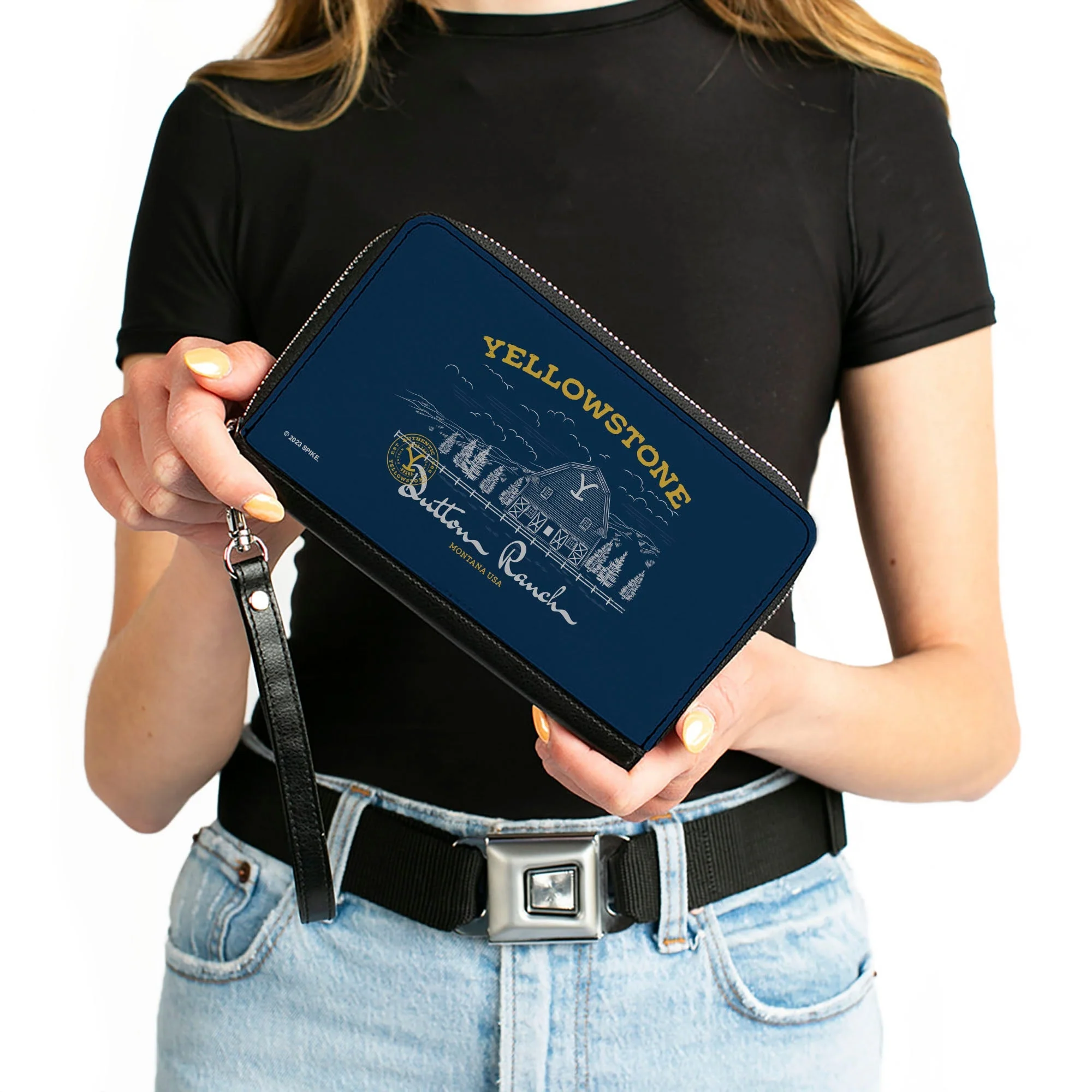 Yellowstone Dutton Ranch Landscape Zip Vegan Leather Wallet - Image 4