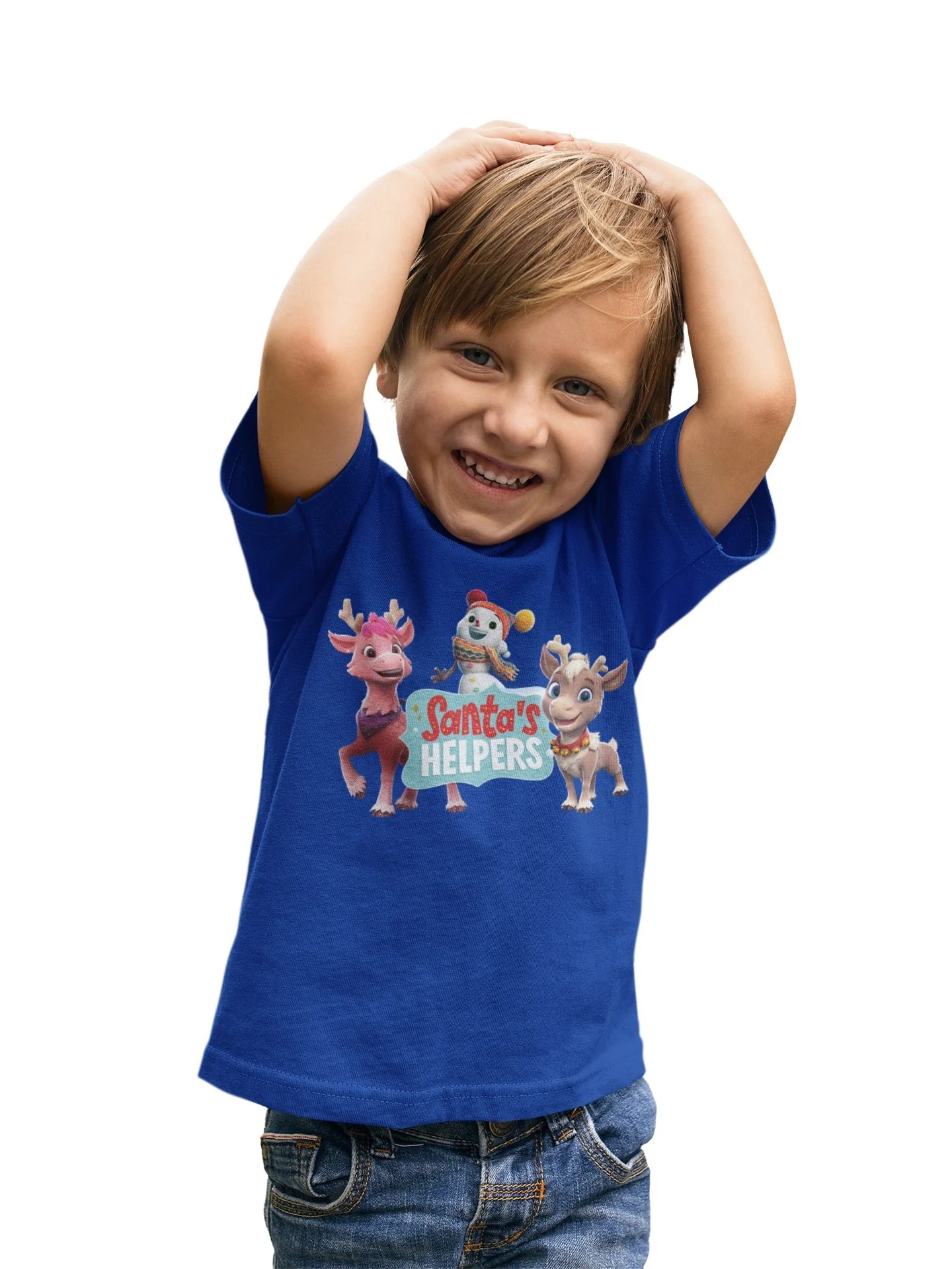 Reindeer in Here Santa's Helpers Kids T-Shirt - Image 2