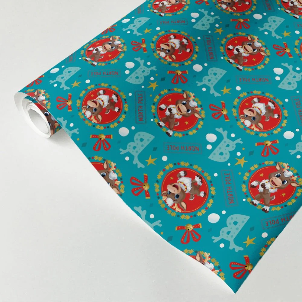 Reindeer in Here North Pole Wrapping Paper - Image 3