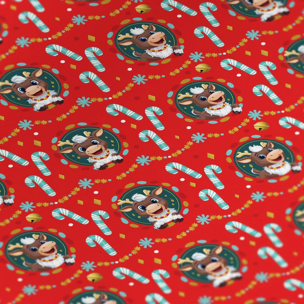 Reindeer in Here Candy Cane Wrapping Paper - Image 2