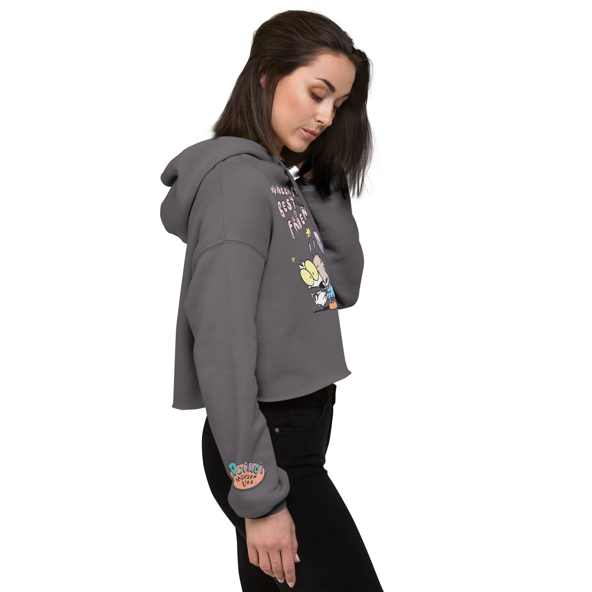 Rocko's Modern Life Wallaby's Best Friend Women's Crop Hooded Sweatshirt - Image 4