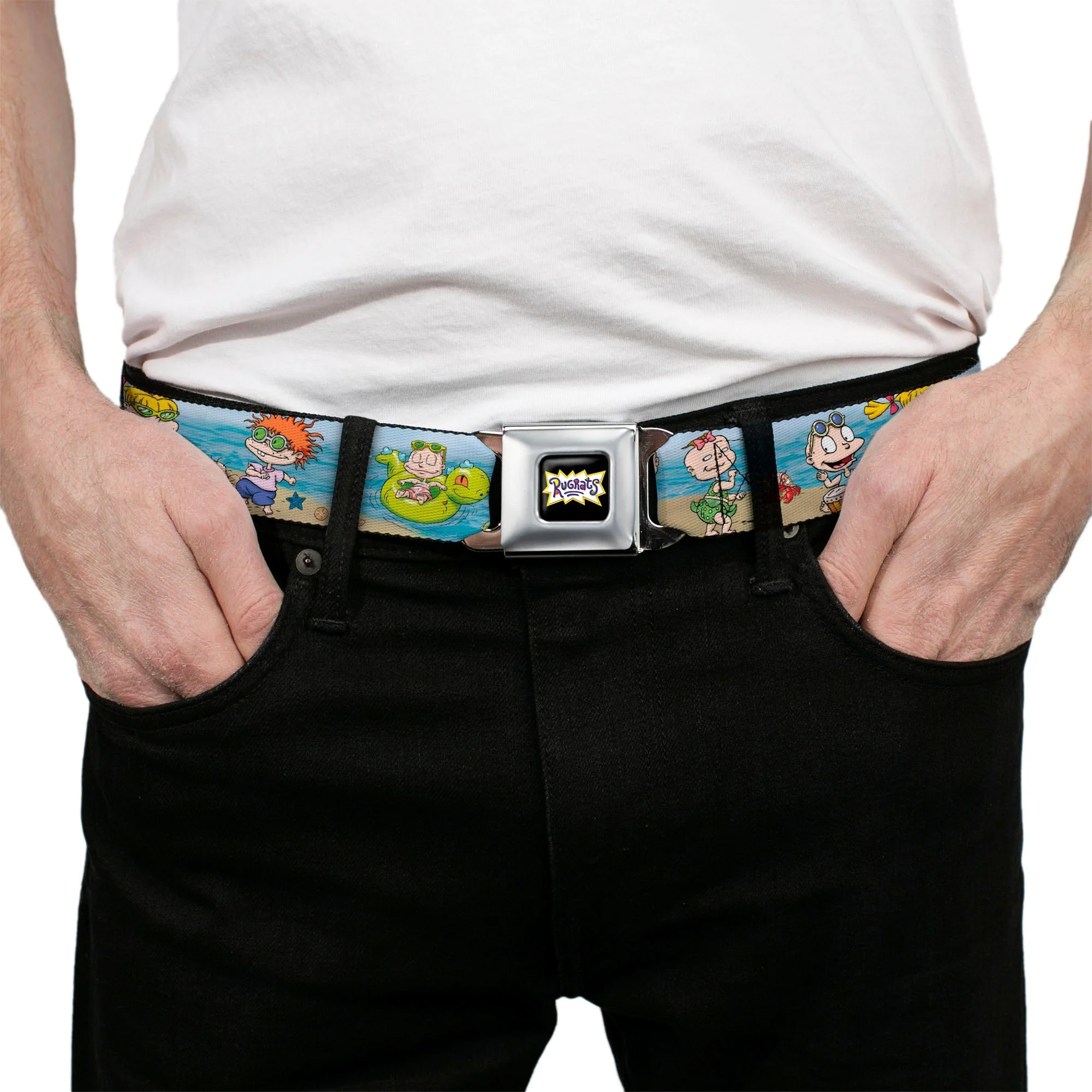 Rugrats Logo Beach Play Scene Full Color Seatbelt Belt - Image 3