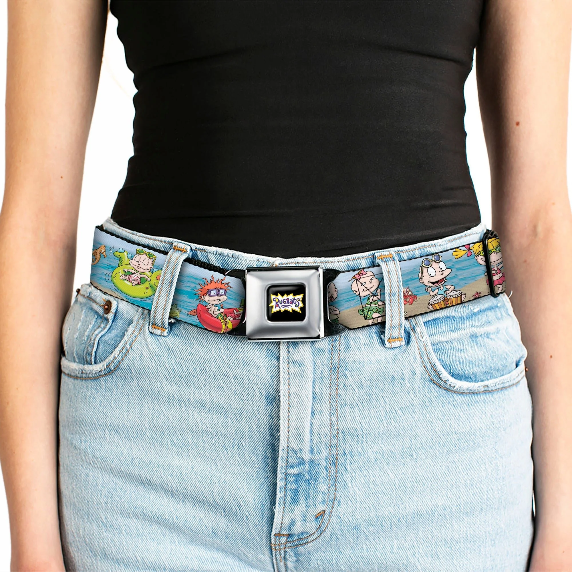 Rugrats Logo Beach Play Scene Full Color Seatbelt Belt - Image 5