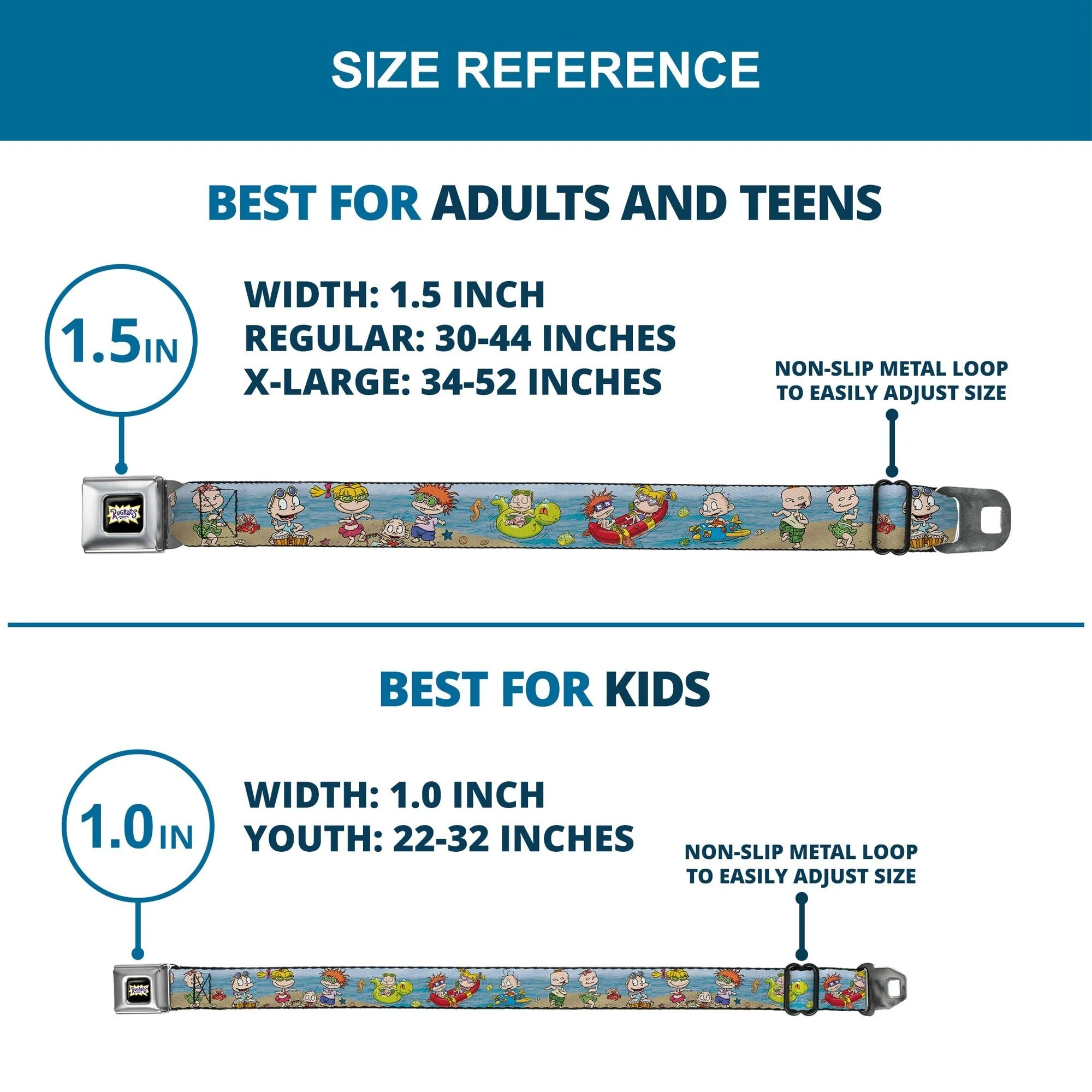 Rugrats Logo Beach Play Scene Full Color Seatbelt Belt - Image 8