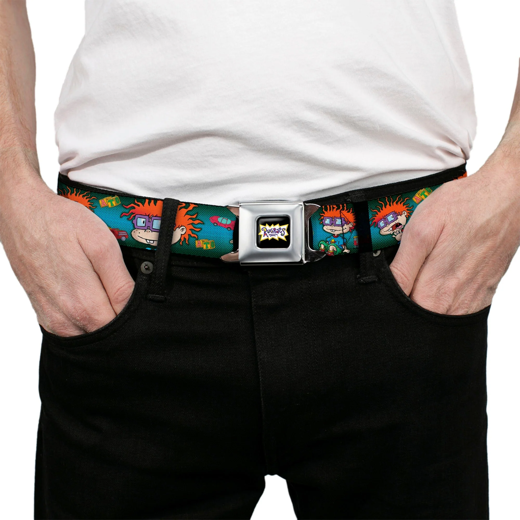 Rugrats Chuckie Poses Logo Full Color Seatbelt Belt - Image 3