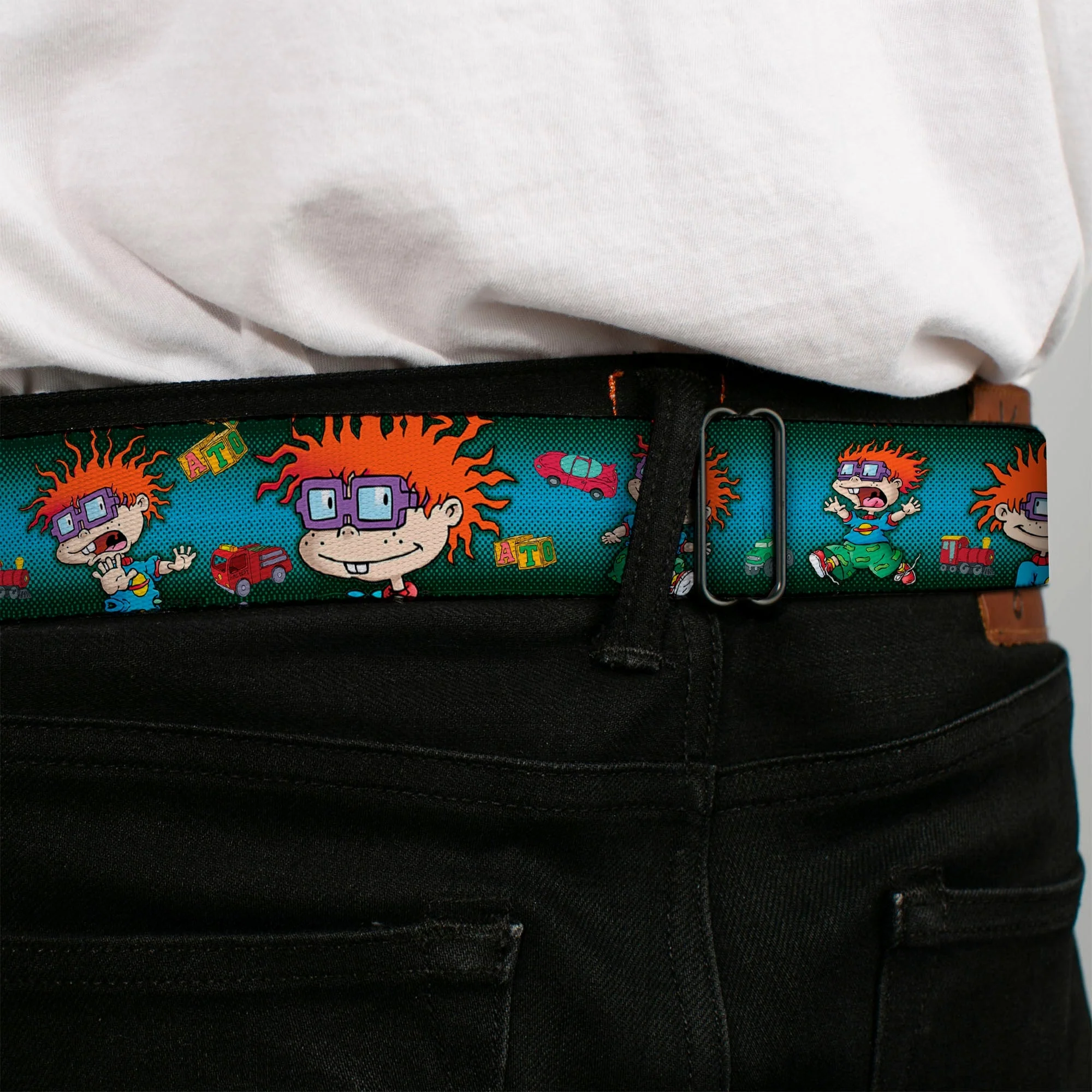 Rugrats Chuckie Poses Logo Full Color Seatbelt Belt - Image 4