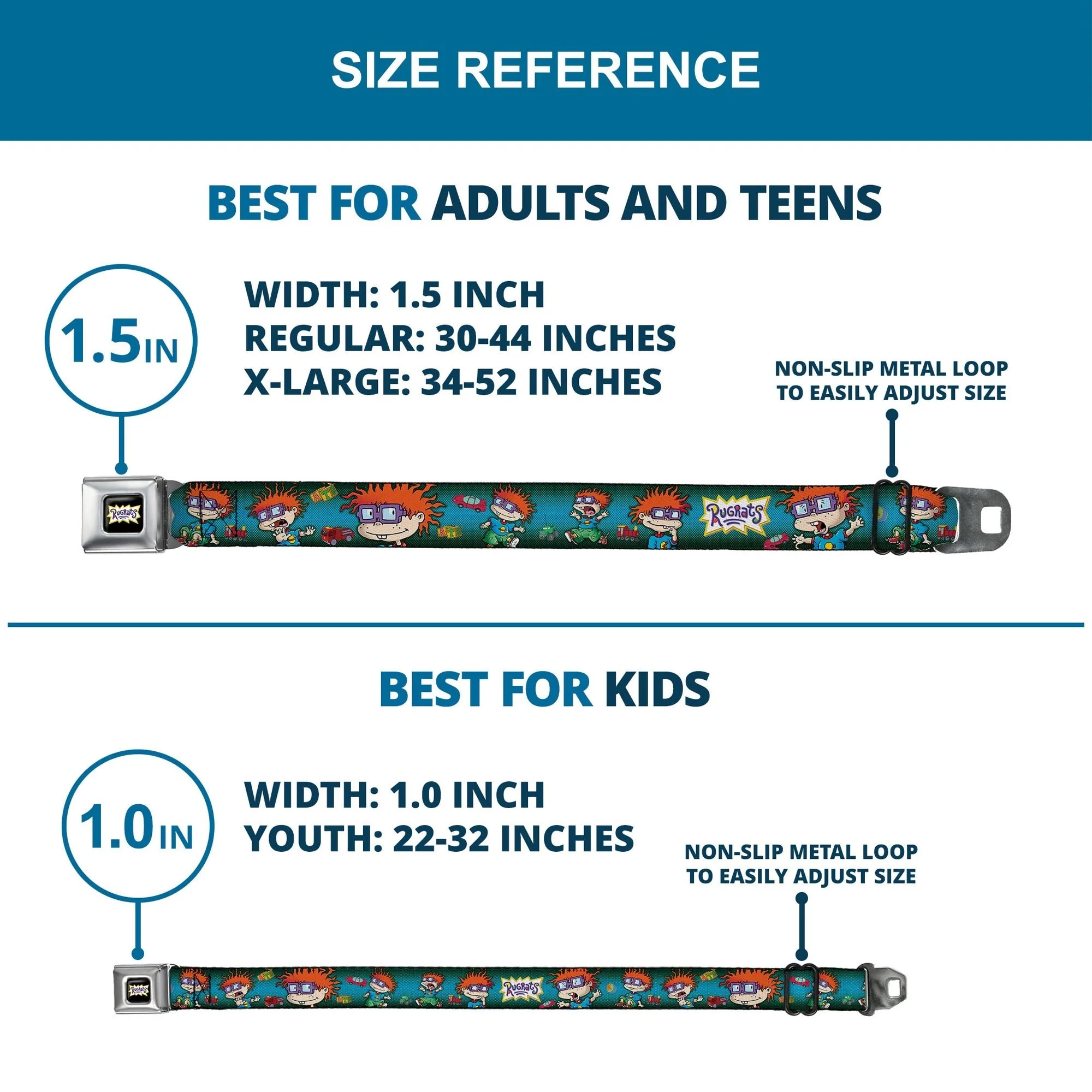 Rugrats Chuckie Poses Logo Full Color Seatbelt Belt - Image 8