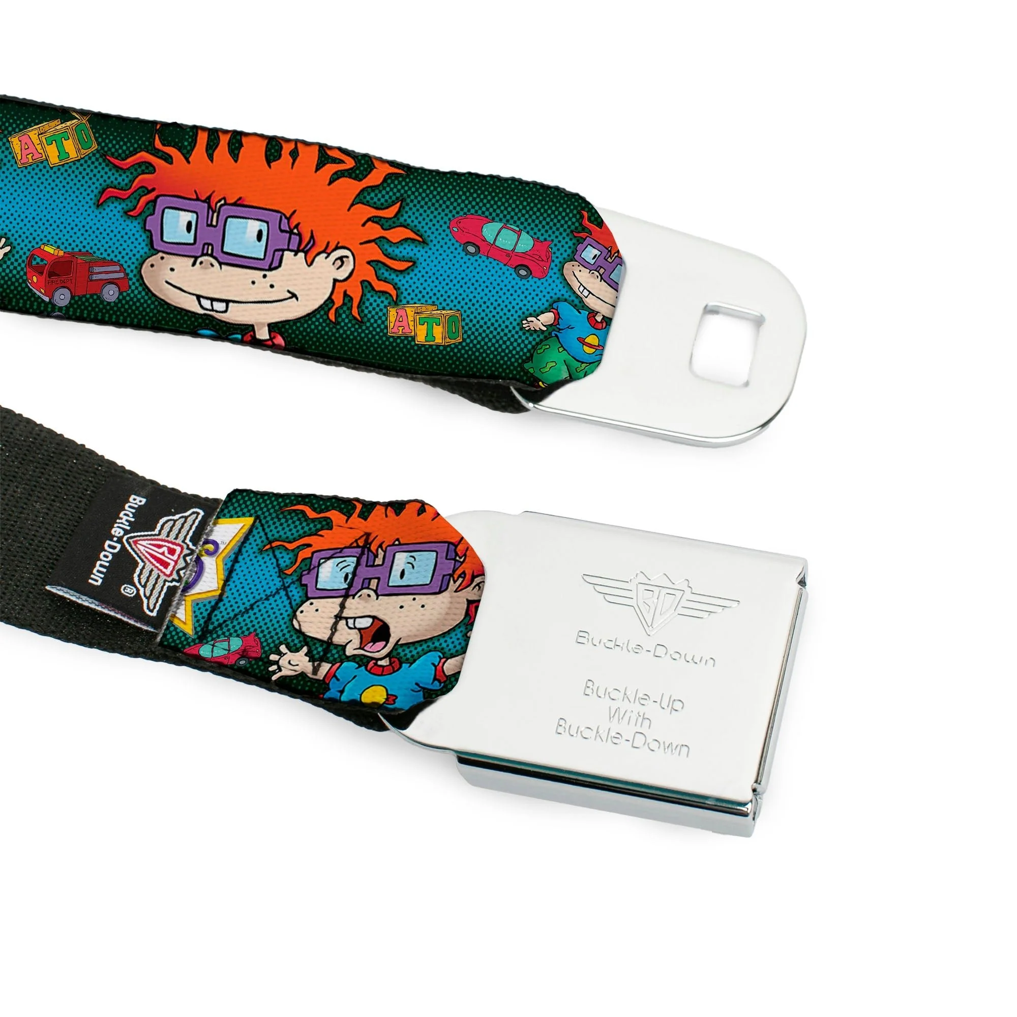 Rugrats Chuckie Poses Logo Full Color Seatbelt Belt - Image 9