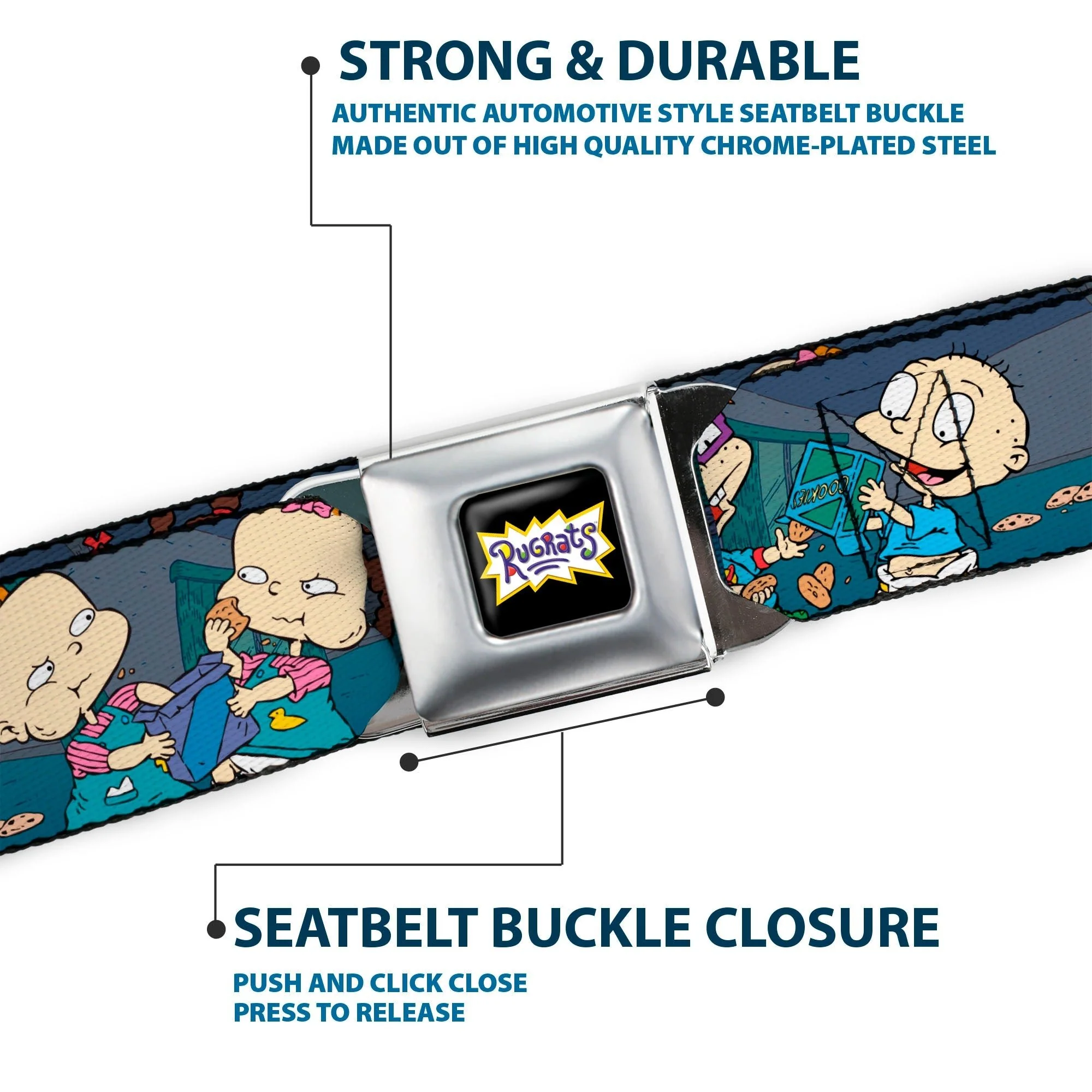 Rugrats Cookie Scene Logo Full Color Seatbelt Belt - Image 7