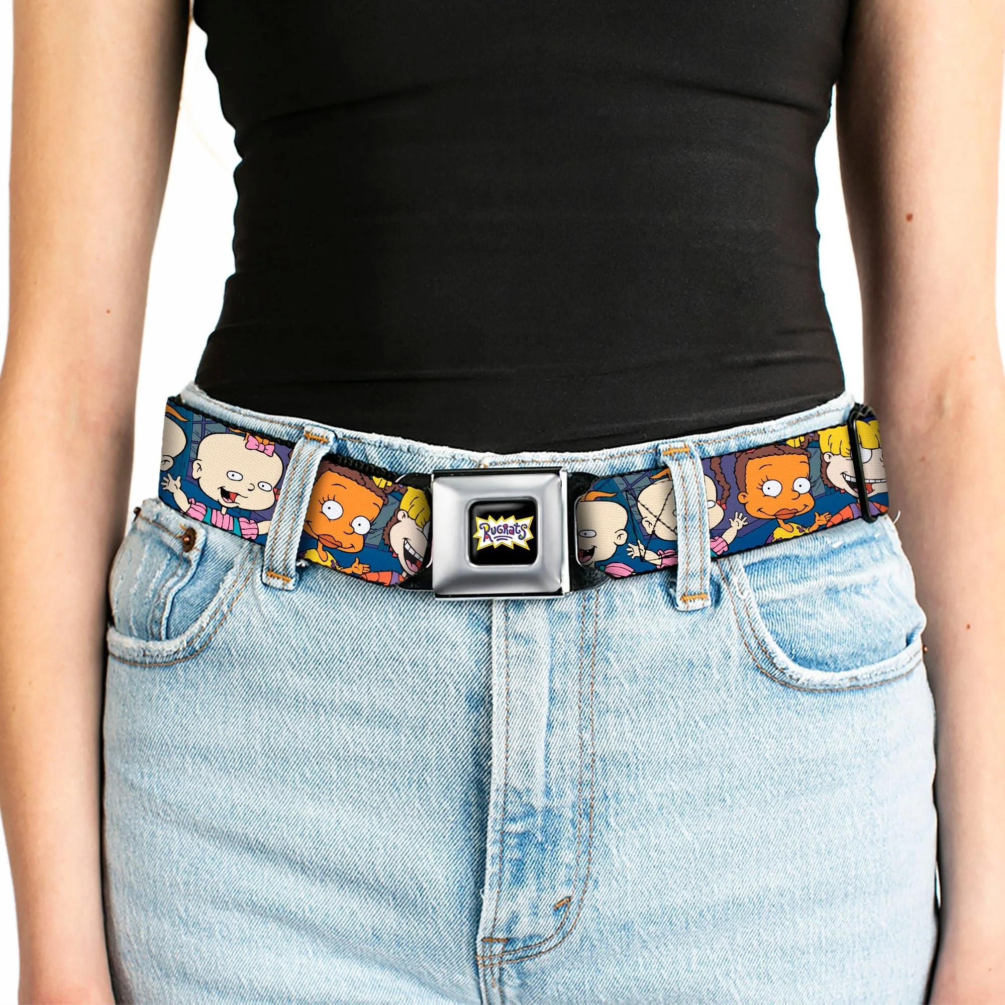 Rugrats Logo Full Color Group Pose Fashion Seatbelt Belt - Image 5