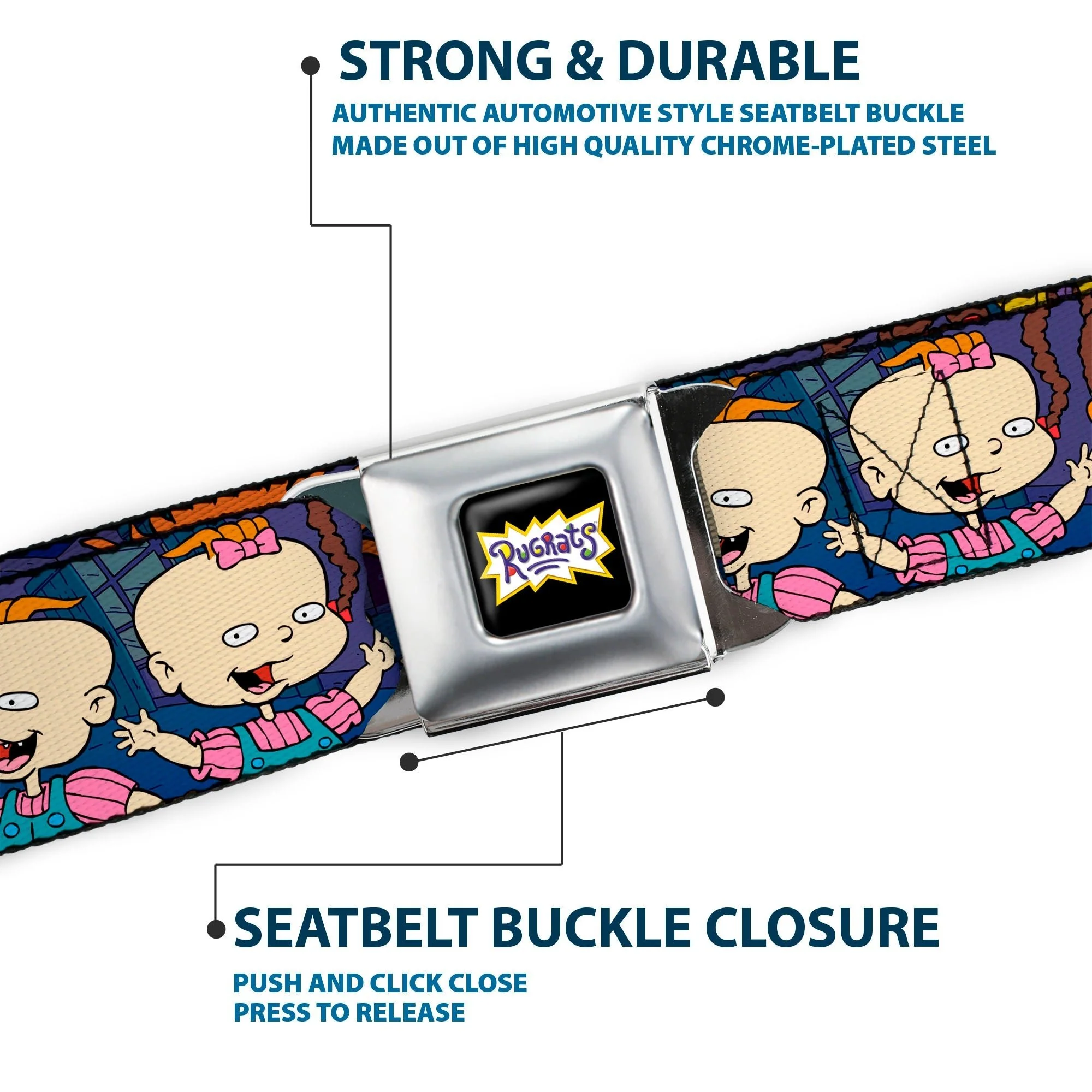 Rugrats Logo Full Color Group Pose Fashion Seatbelt Belt - Image 7
