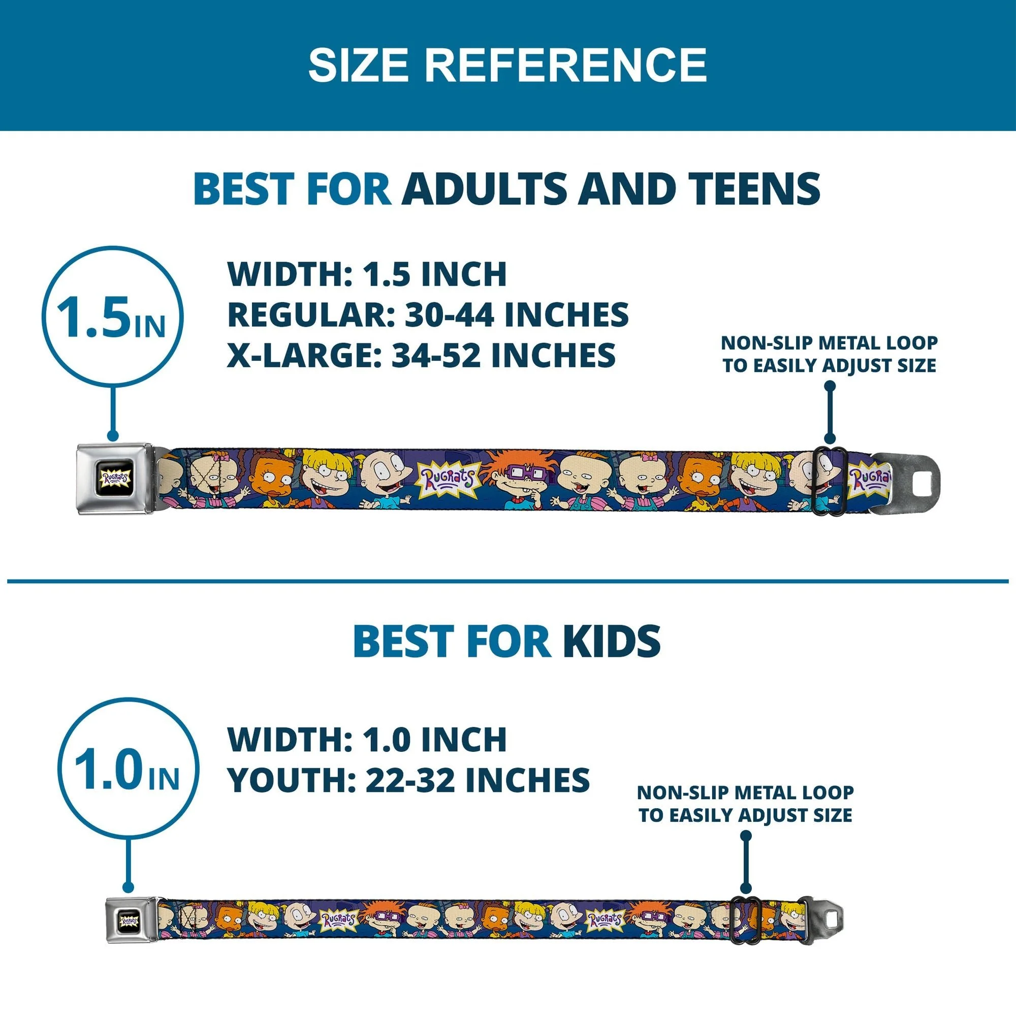 Rugrats Logo Full Color Group Pose Fashion Seatbelt Belt - Image 8