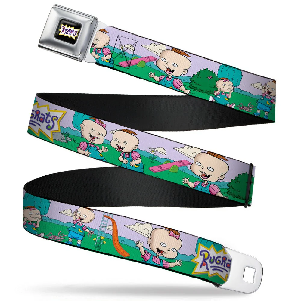 Rugrats Lil & Phil Outdoor Poses Logo Seatbelt Webbing Belt