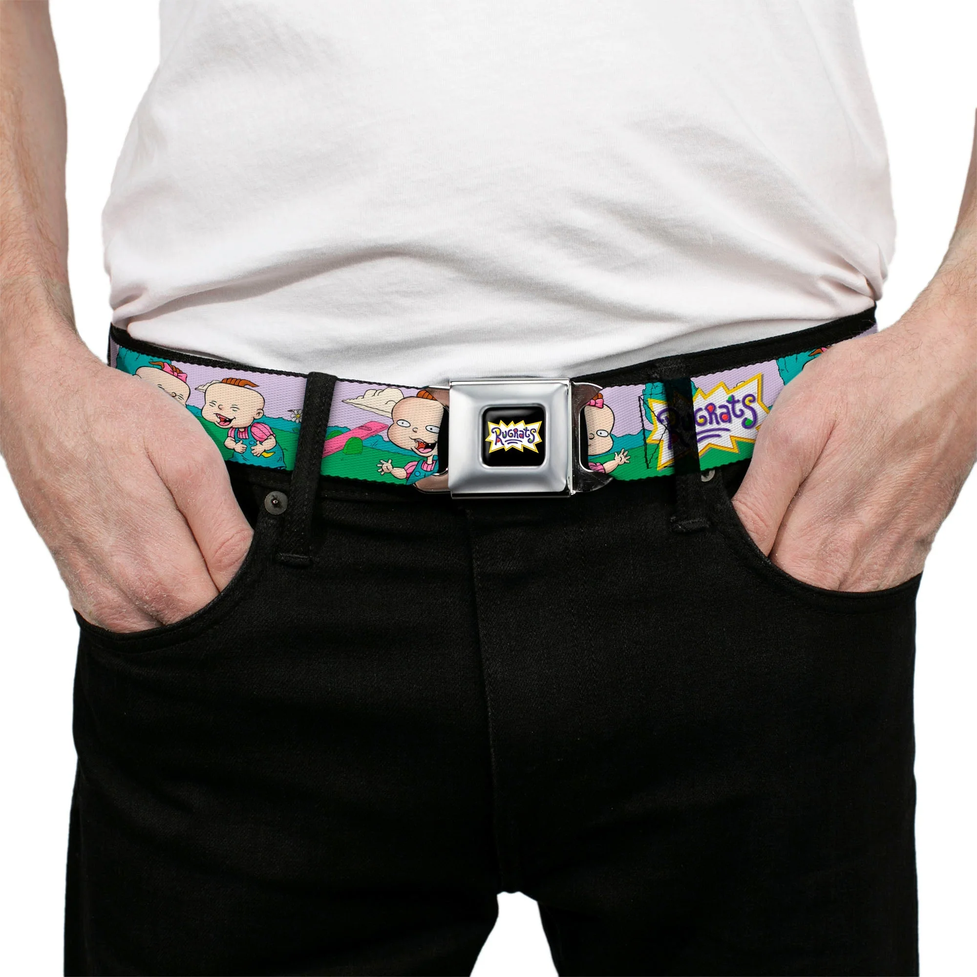 Rugrats Lil & Phil Outdoor Poses Logo Seatbelt Webbing Belt - Image 3