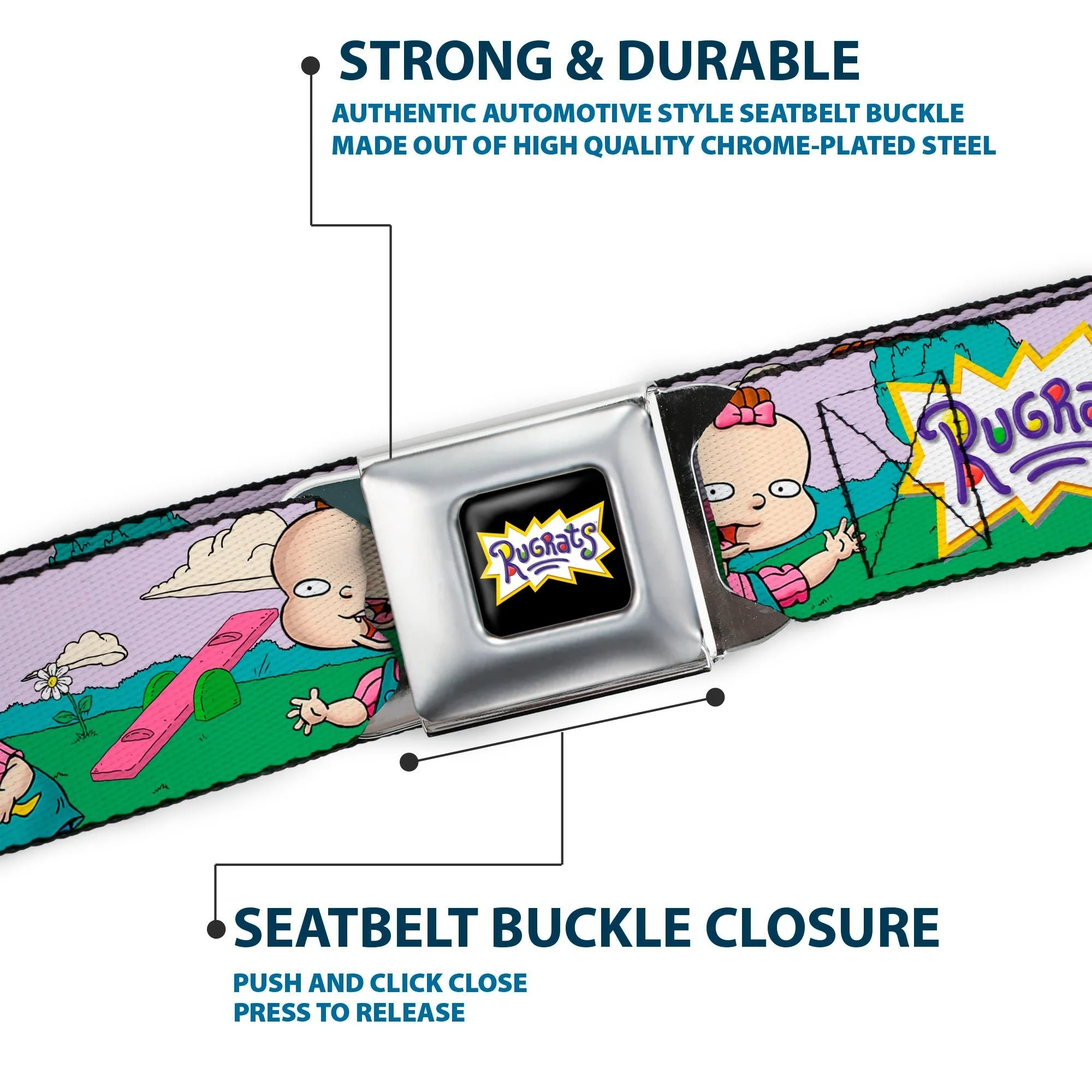 Rugrats Lil & Phil Outdoor Poses Logo Seatbelt Webbing Belt - Image 7