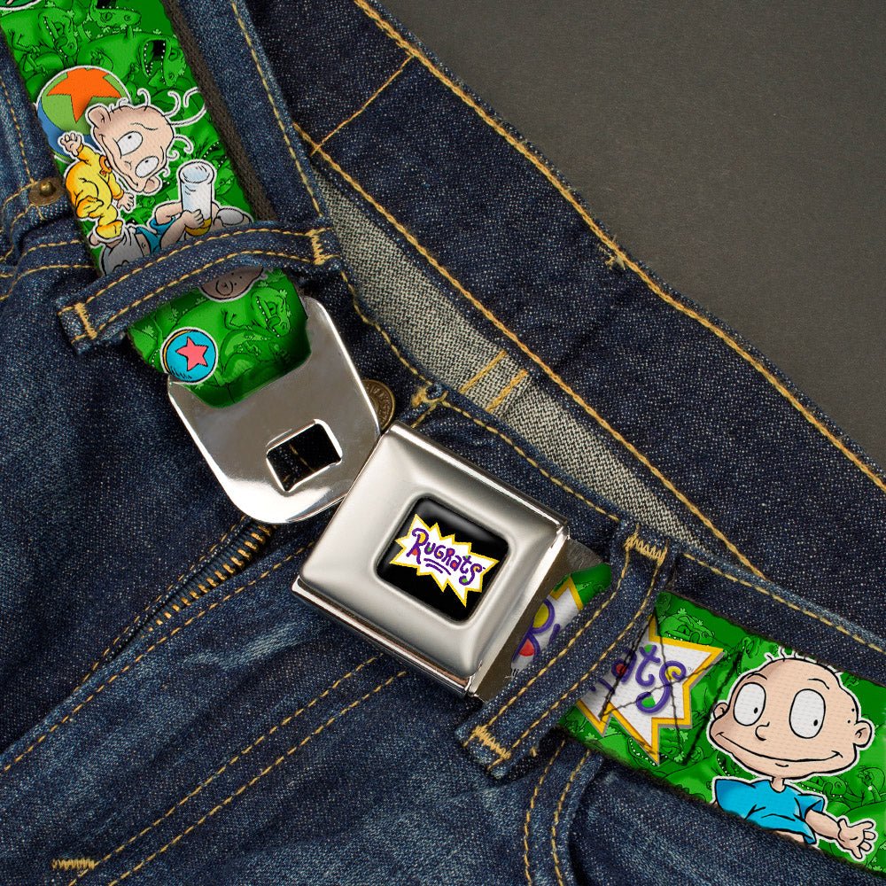 Rugrats Tommy & Dill Logo Full Color Green Seatbelt Belt - Image 2