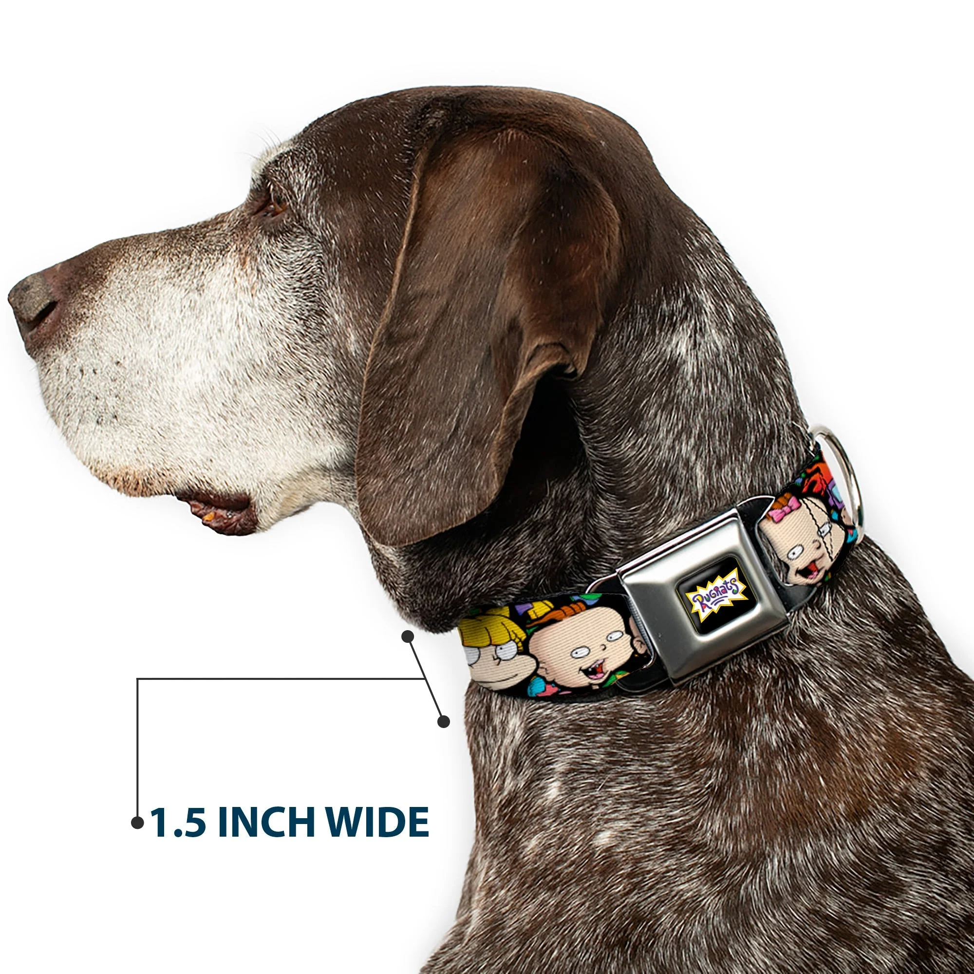 Rugrats Character Faces Close-Up Seatbelt Buckle Pet Collar - Image 7