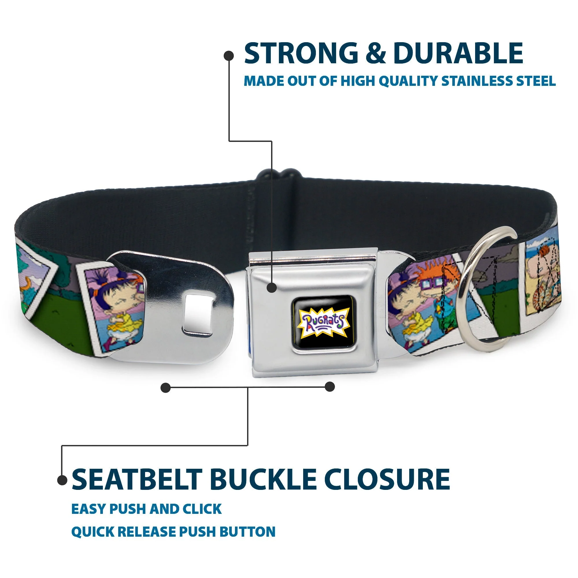 Rugrats Character Snapshots Seatbelt Buckle Dog Collar - Image 4