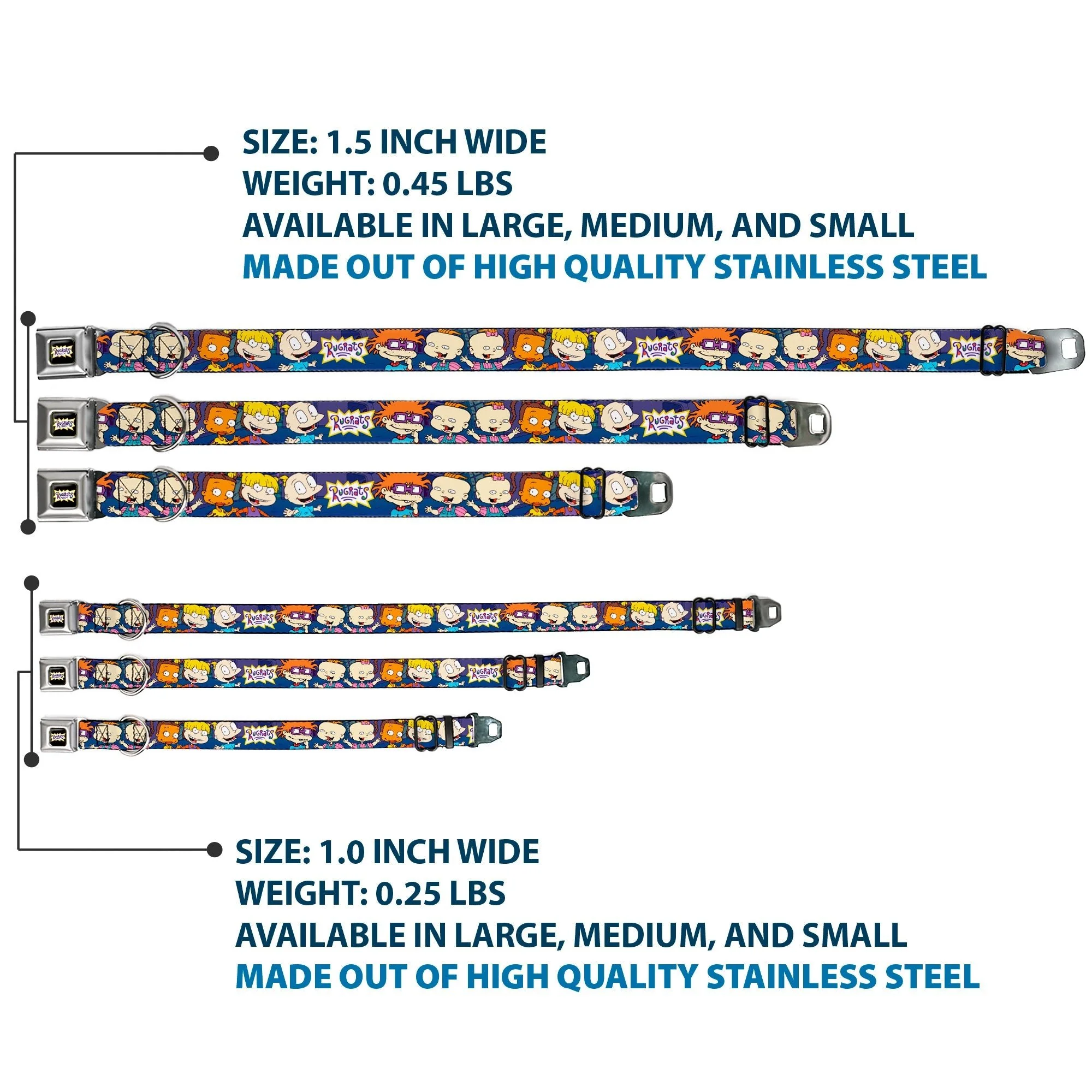 Rugrats Group Pose Seatbelt Buckle Pet Collar Merchandise - Image 3
