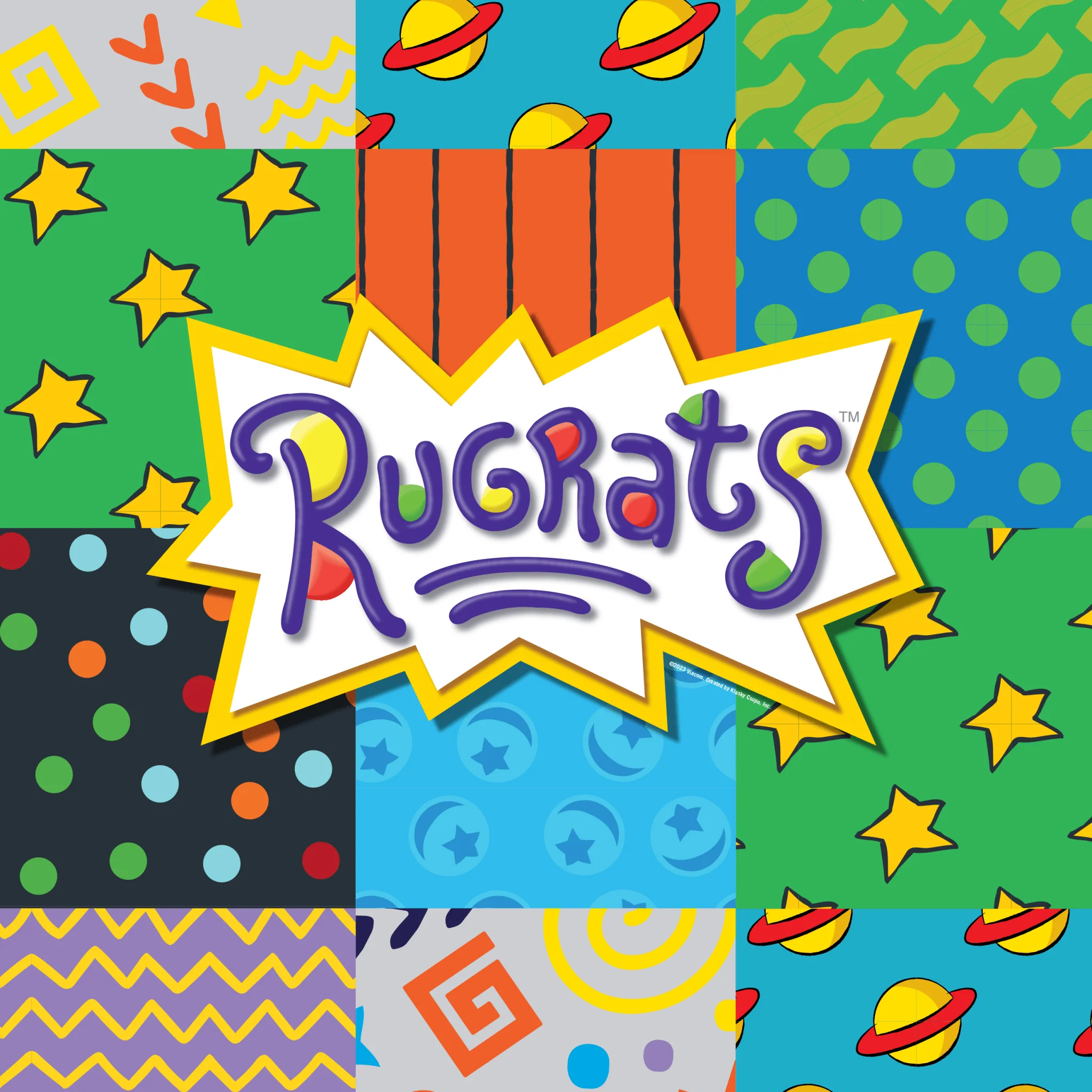 Rugrats Pattern Grey Sherpa Blanket - Image 3